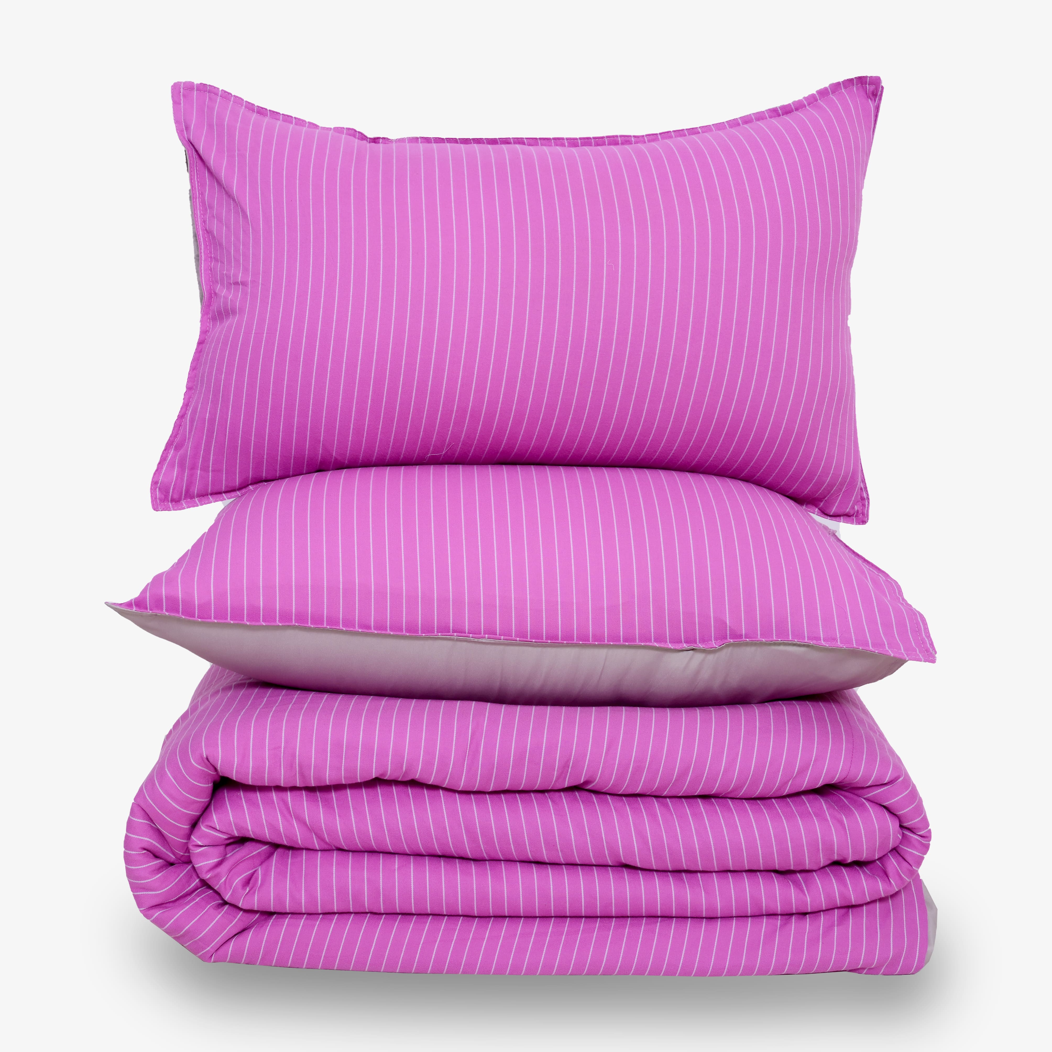 Linen Blend AC Comforter With 2 Pillow Cases and 1 Breakfast Pillow - Noor