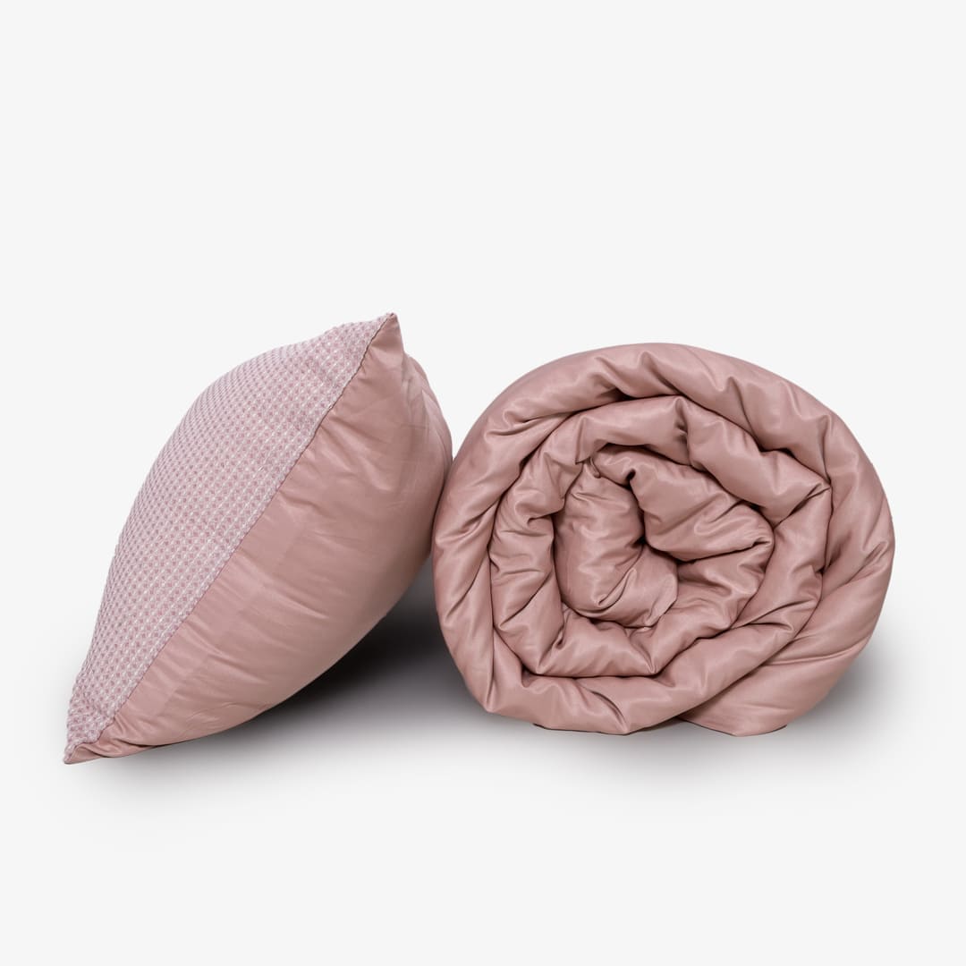 ZARF Italian Staple Weave Comforter With 2 Designer Pillow Cases 1 Breakfast Cushion Cover - Amour