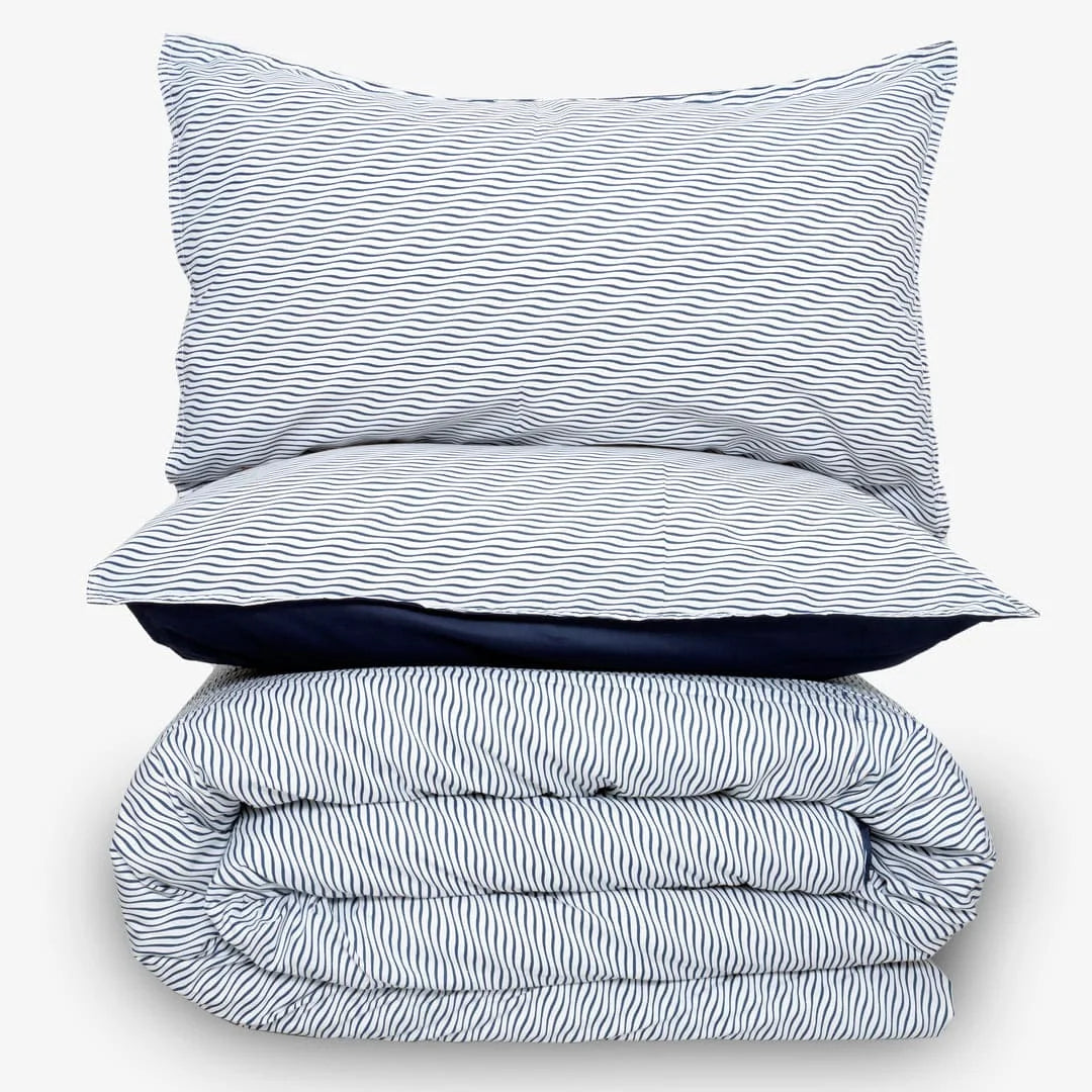 Zarf Linen Blend Bedding Set Of 9 - Inkwave