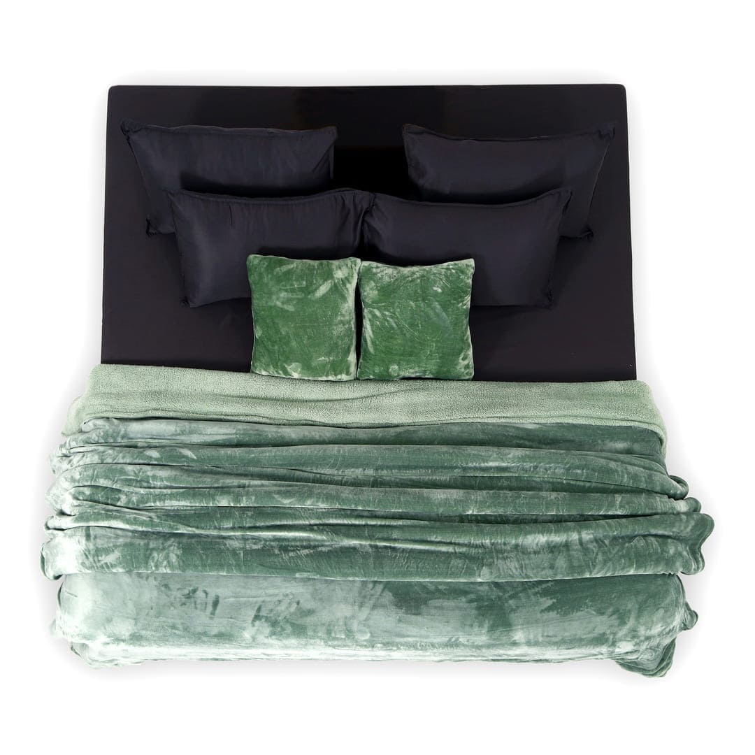 Zarf California King Size Reversible Quilt With 2 Cushion Covers - Seafoam