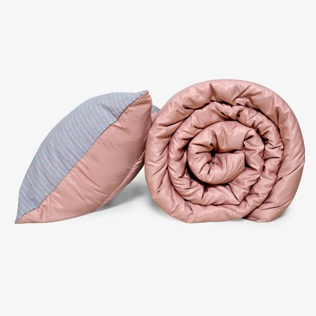 ZARF Italian Staple Weave Comforter With 2 Designer Pillow Cases 1 Breakfast Cushion Cover - Bijoux