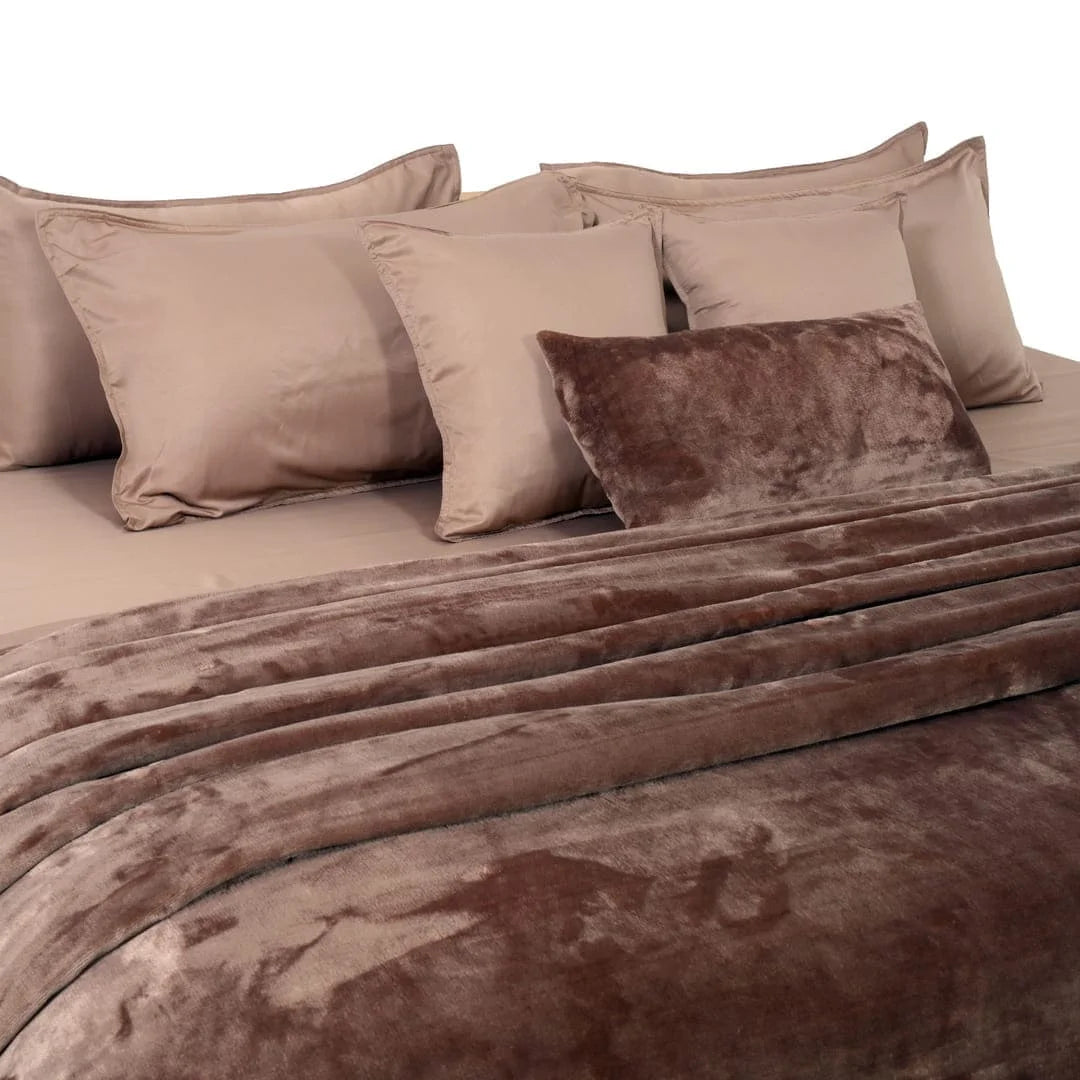 Zarf Premium AC Dohar With Two Pillow Covers & One Breakfast Cushion Cover - Brownstone