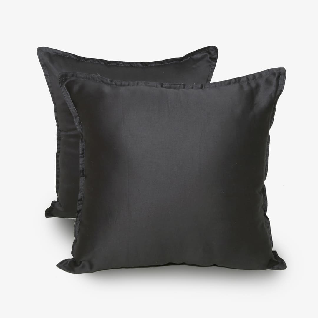 Zeries Egyptian Cotton Bedsheets With 2 Pillow Cases & 2 Cushion Covers - Raven