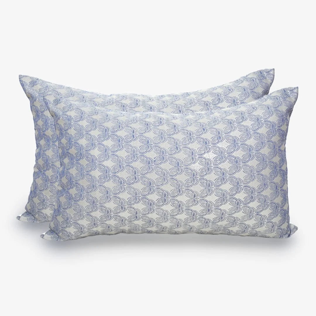 ZARF Italian Staple Weave Comforter With 2 Designer Pillow Cases 1 Breakfast Cushion Cover - Papillon