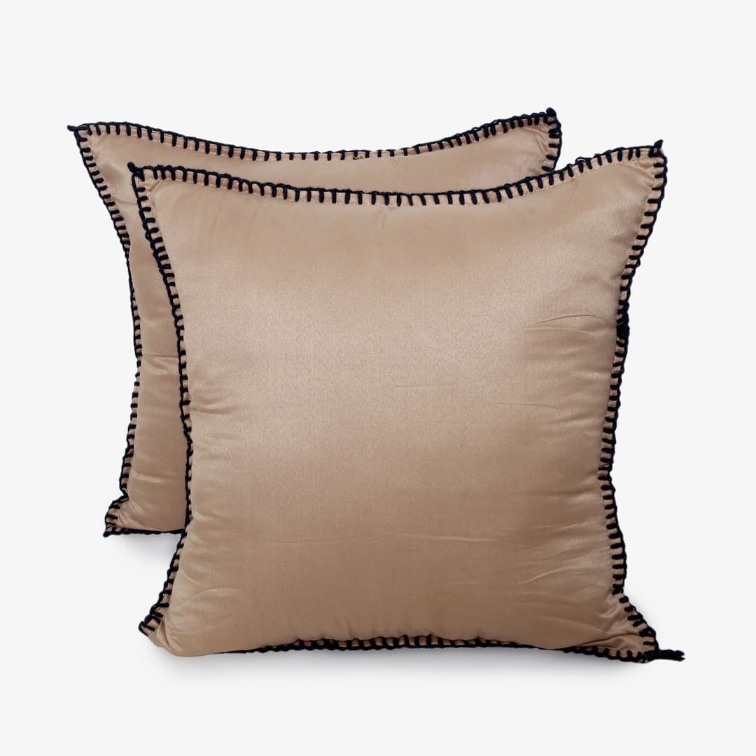 Zarf California King Size AC Comforters With 2 Pillow Cases & 2 Cushion Covers - Tan