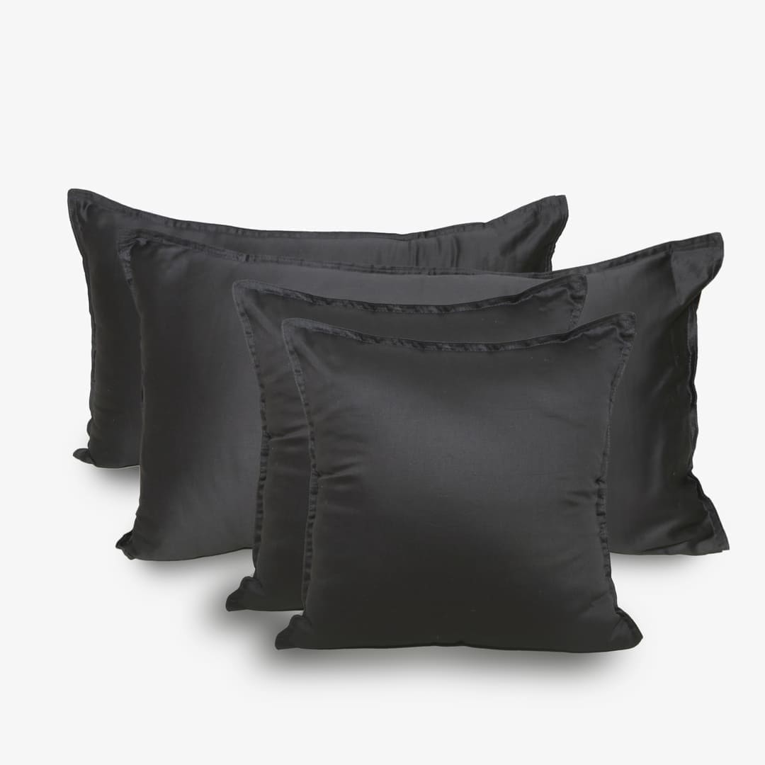 Egyptian Cotton Pillow Covers- Set Of 2 - Raven
