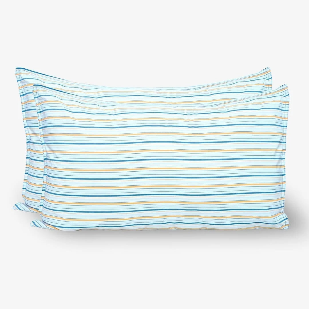 Zarf Linen Blend Bedding Set Of 9 For Single Size Bed - Mariner