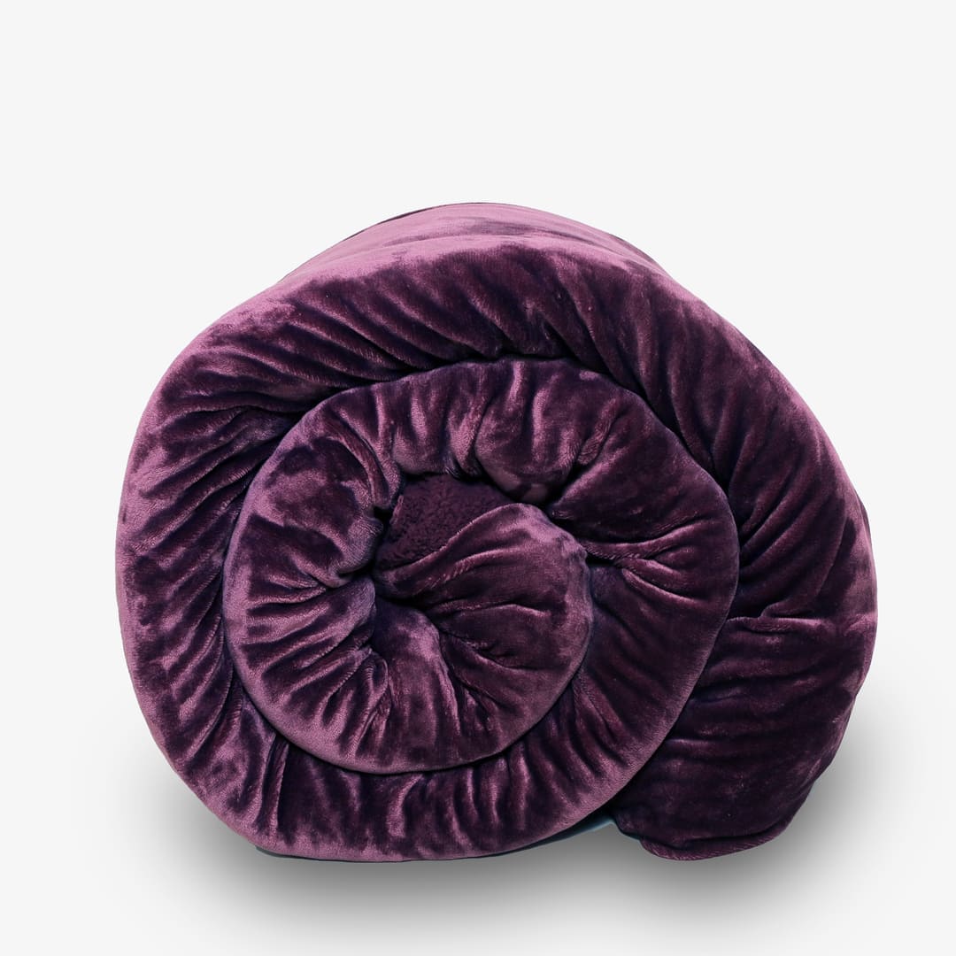 Zarf California King Size Reversible Quilt With 2 Cushion Covers - Merlot