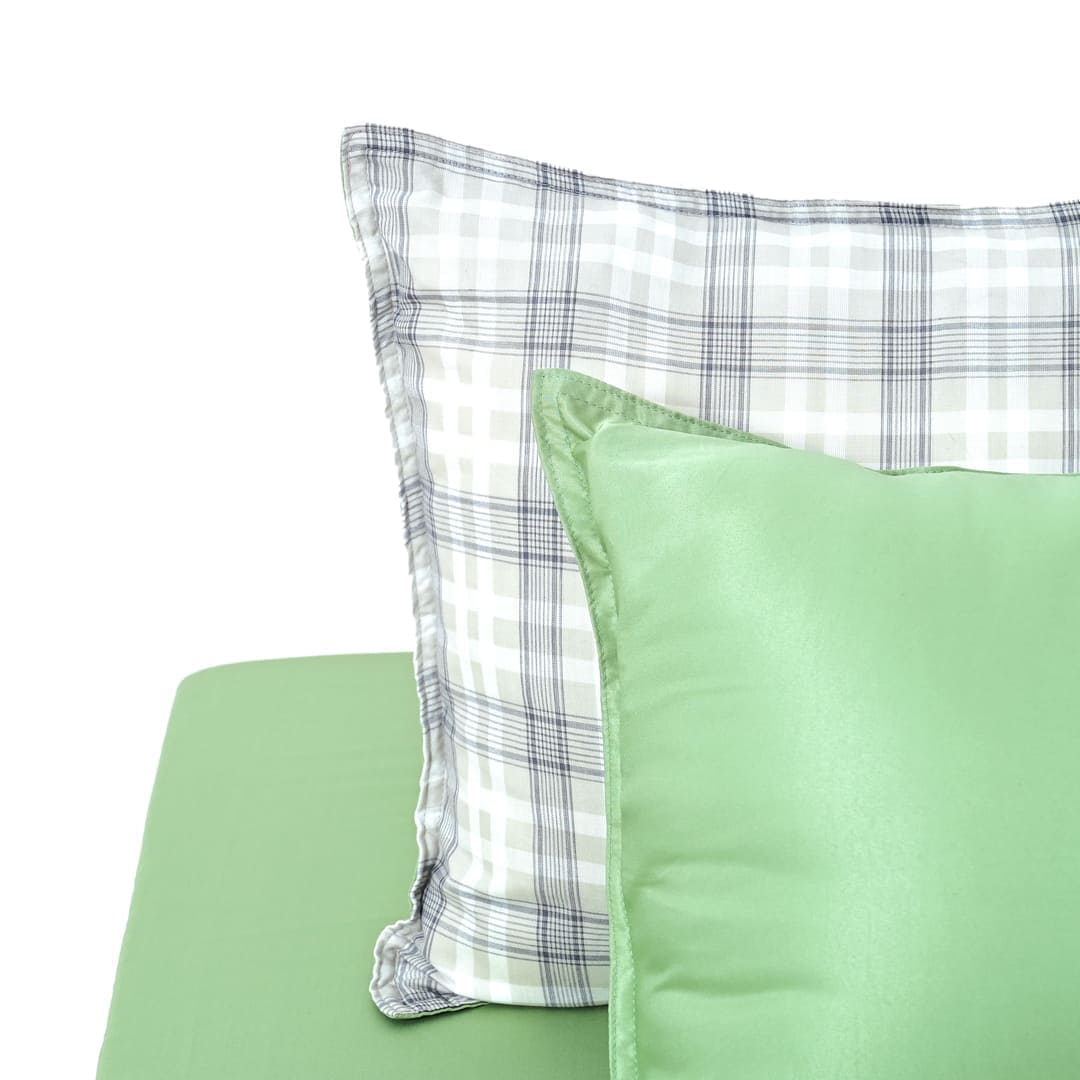 Zarf Linen Blend Bedding Set Of 9 - Pistachio