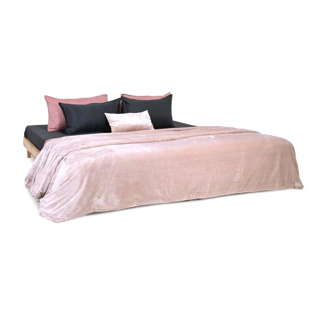 Zarf Premium AC Dohar With Two Pillow Covers & One Breakfast Cushion Cover - Pinkstone