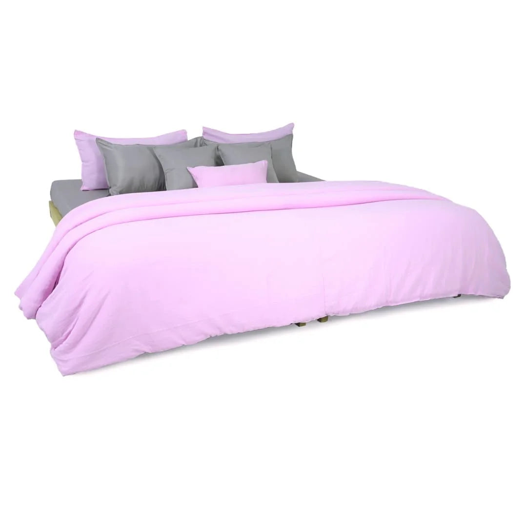 Linen Blend AC Comforter With 2 Pillow Cases and 1 Breakfast Pillow - Promenade