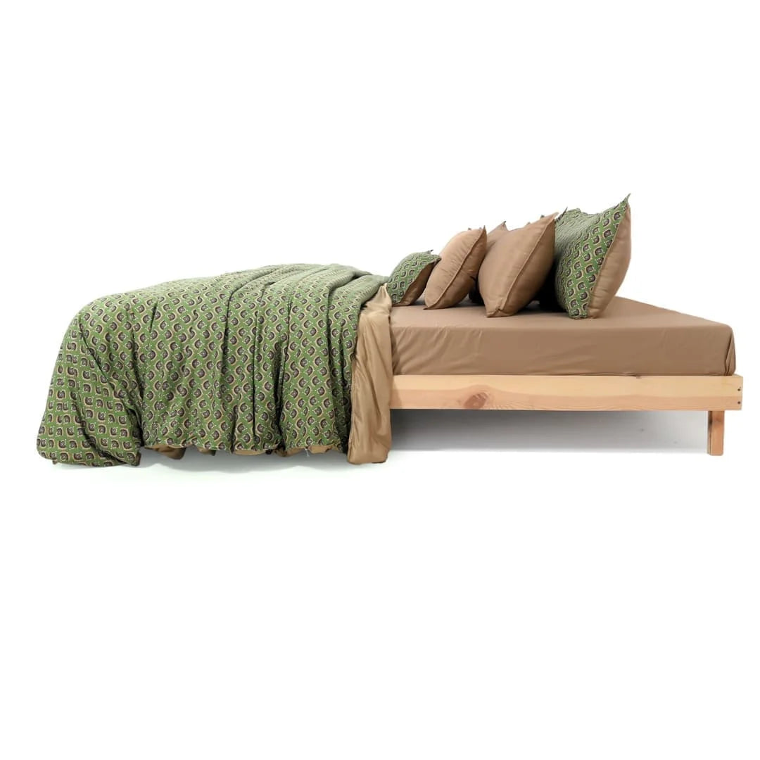 Linen Blend AC Comforter With 2 Pillow Cases and 1 Breakfast Pillow - Vanya (Limited Edition)