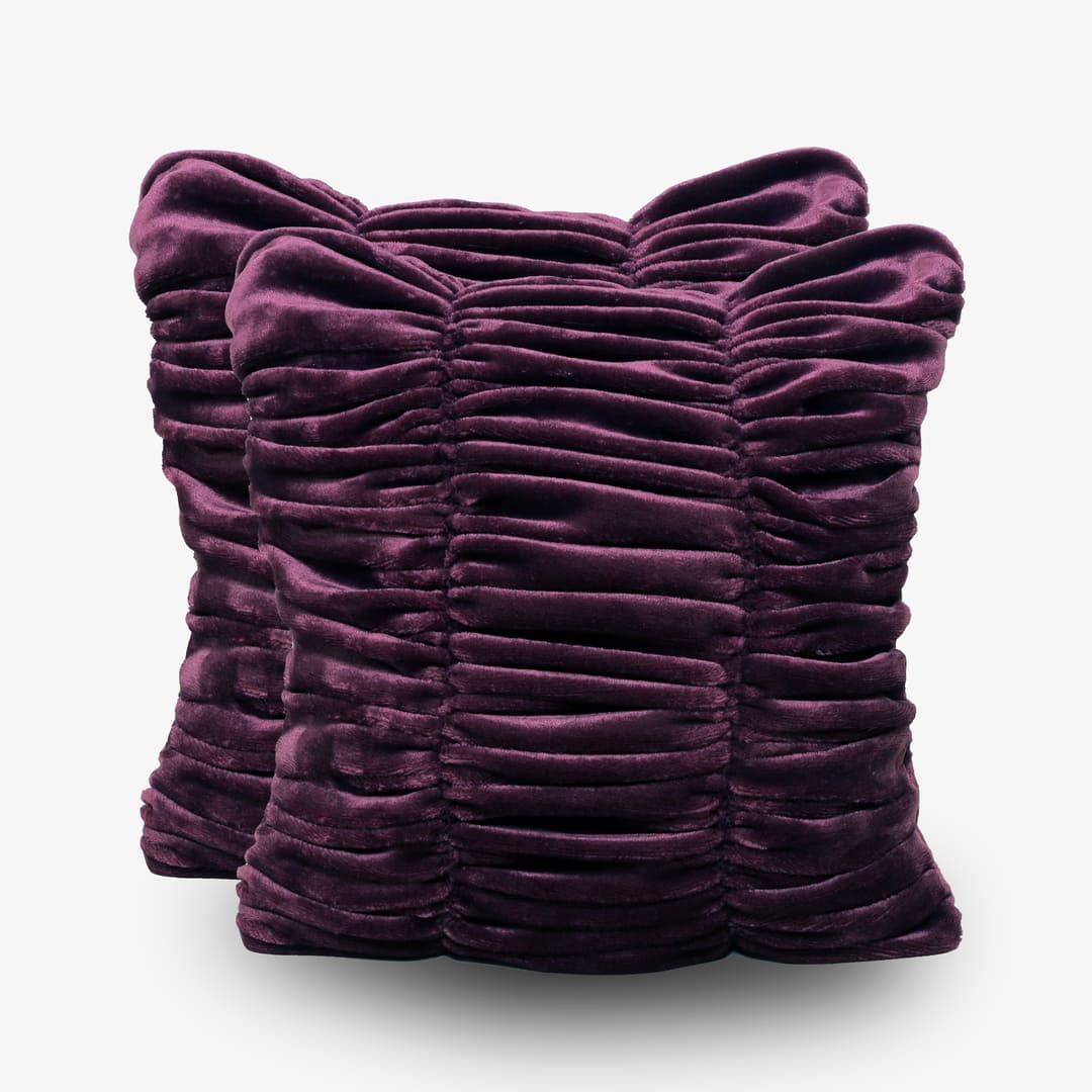 Zarf California King Size Reversible Quilt With 2 Cushion Covers - Merlot