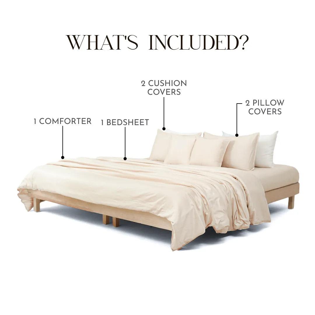 Zarf Egyptian Cotton Bedding Set Of 6 - Shell