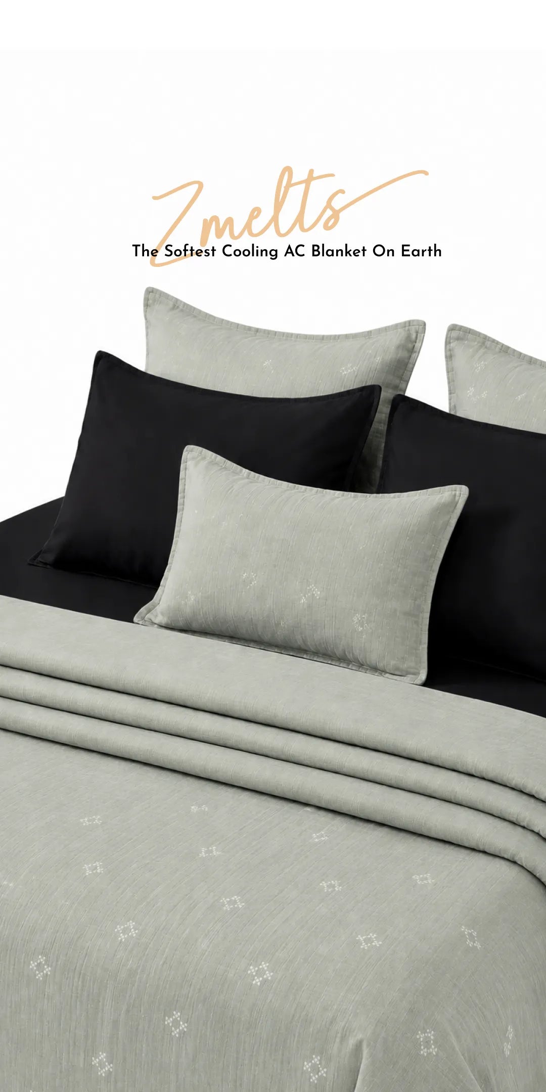 Zarf California King Size Plush Cotton AC Blanket With 2 Pillow Cases - Emerald Glory