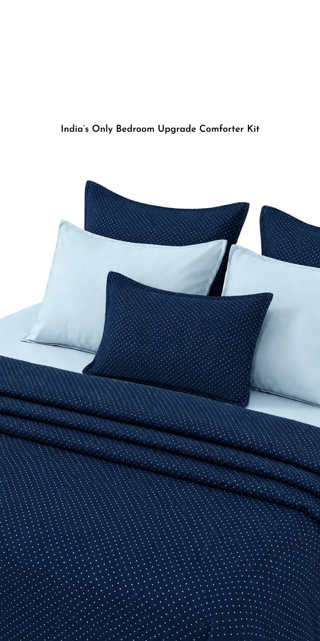 Zarf Linen Blend Bedding Set Of 9 - Nebula
