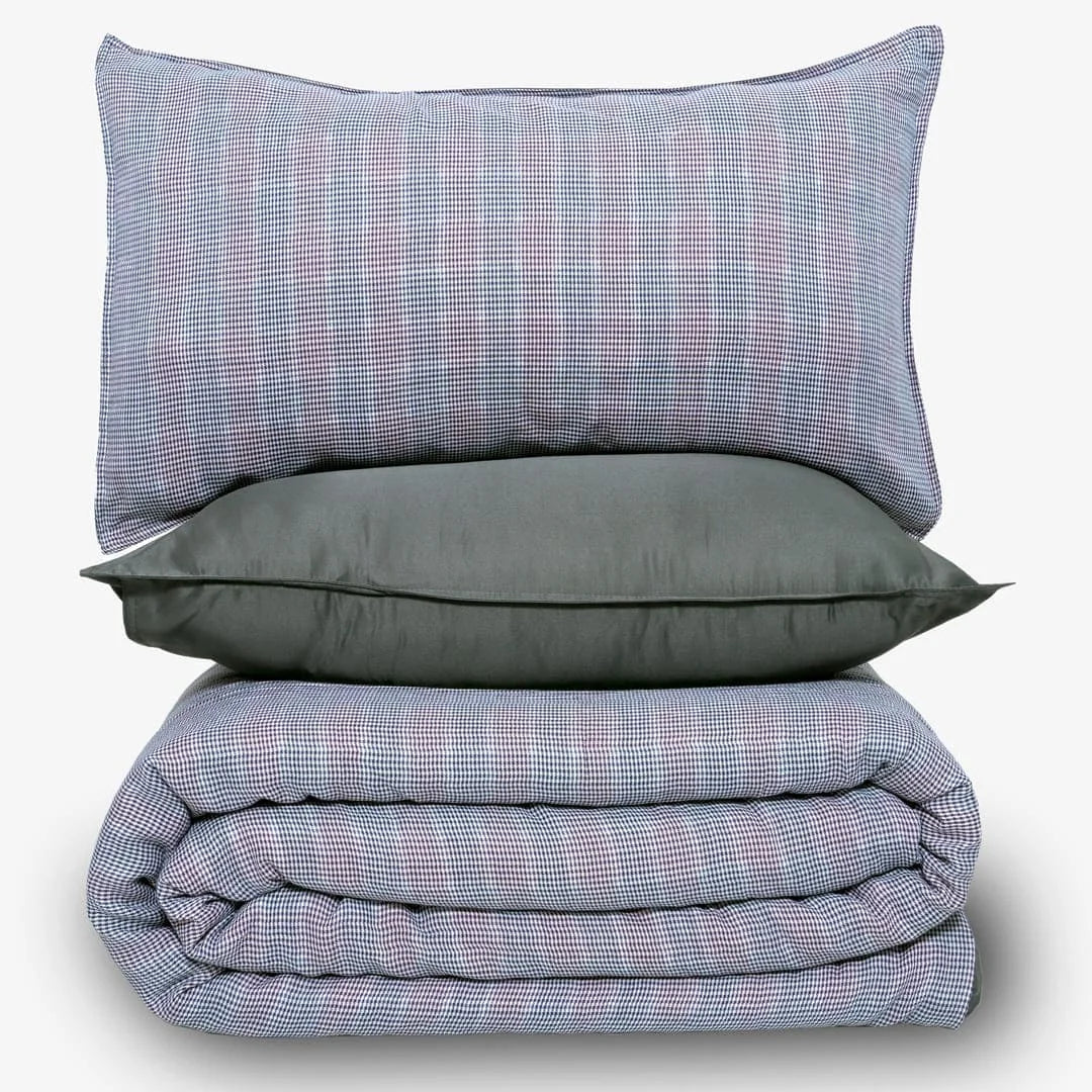 Linen Blend AC Comforter With 2 Pillow Cases and 1 Breakfast Pillow - Iskora