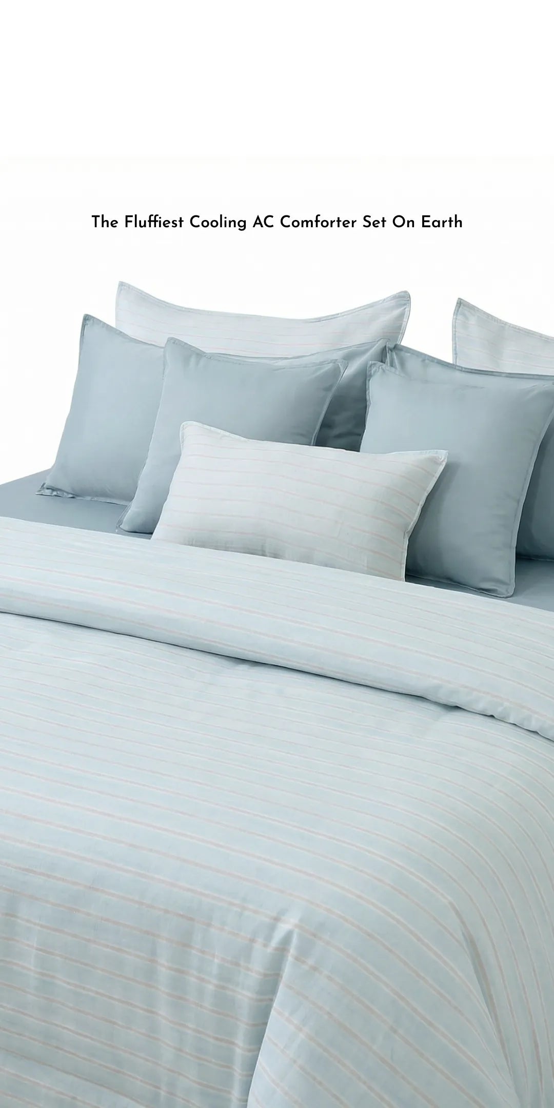 Linen Blend AC Comforter With 2 Pillow Cases and 1 Breakfast Pillow - Mirelle