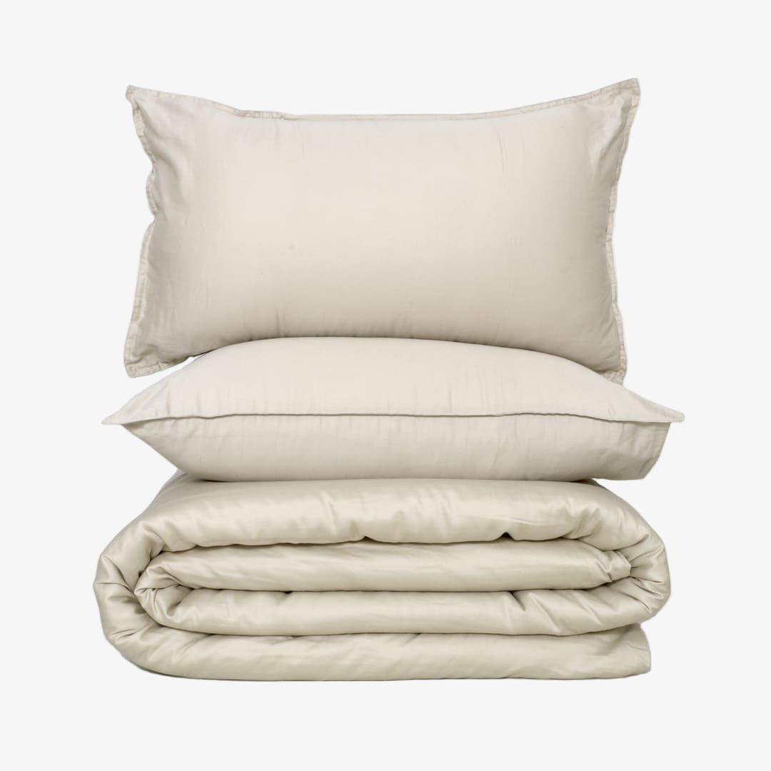 Zeries Egyptian Cotton Bedsheets With 2 Pillow Cases & 2 Cushion Covers - Shell