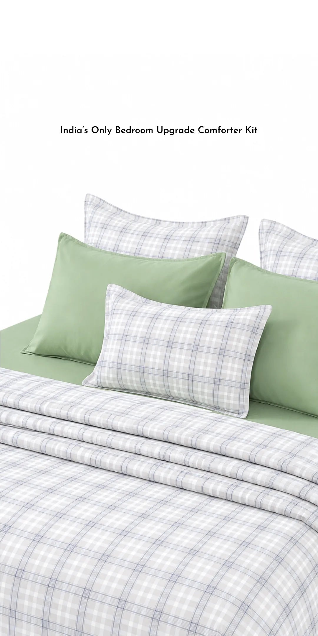 Zarf Linen Blend Bedding Set Of 9 - Pistachio