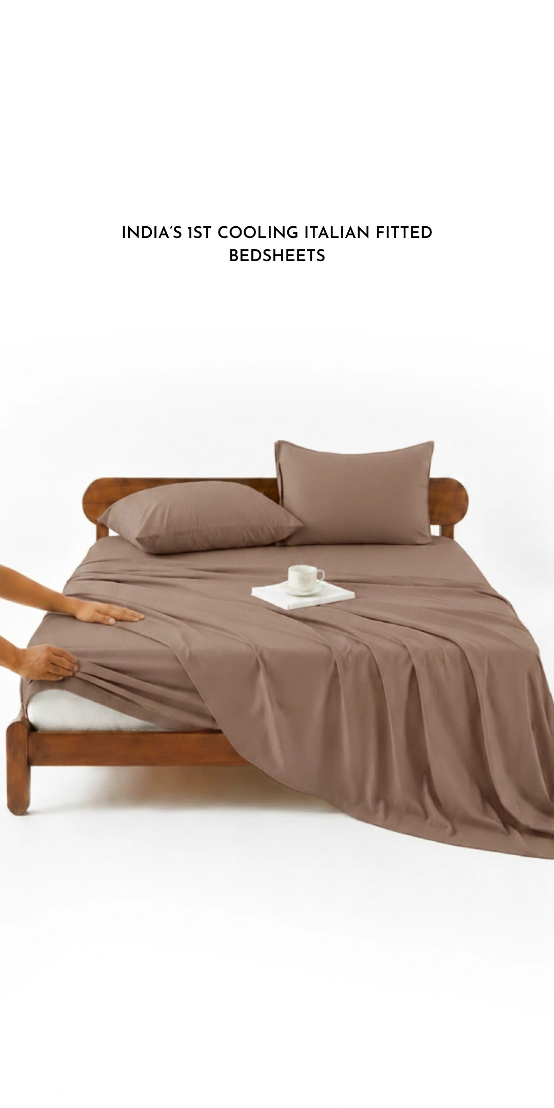 ZARF Italian Weave Fitted Bedsheet - Caramel