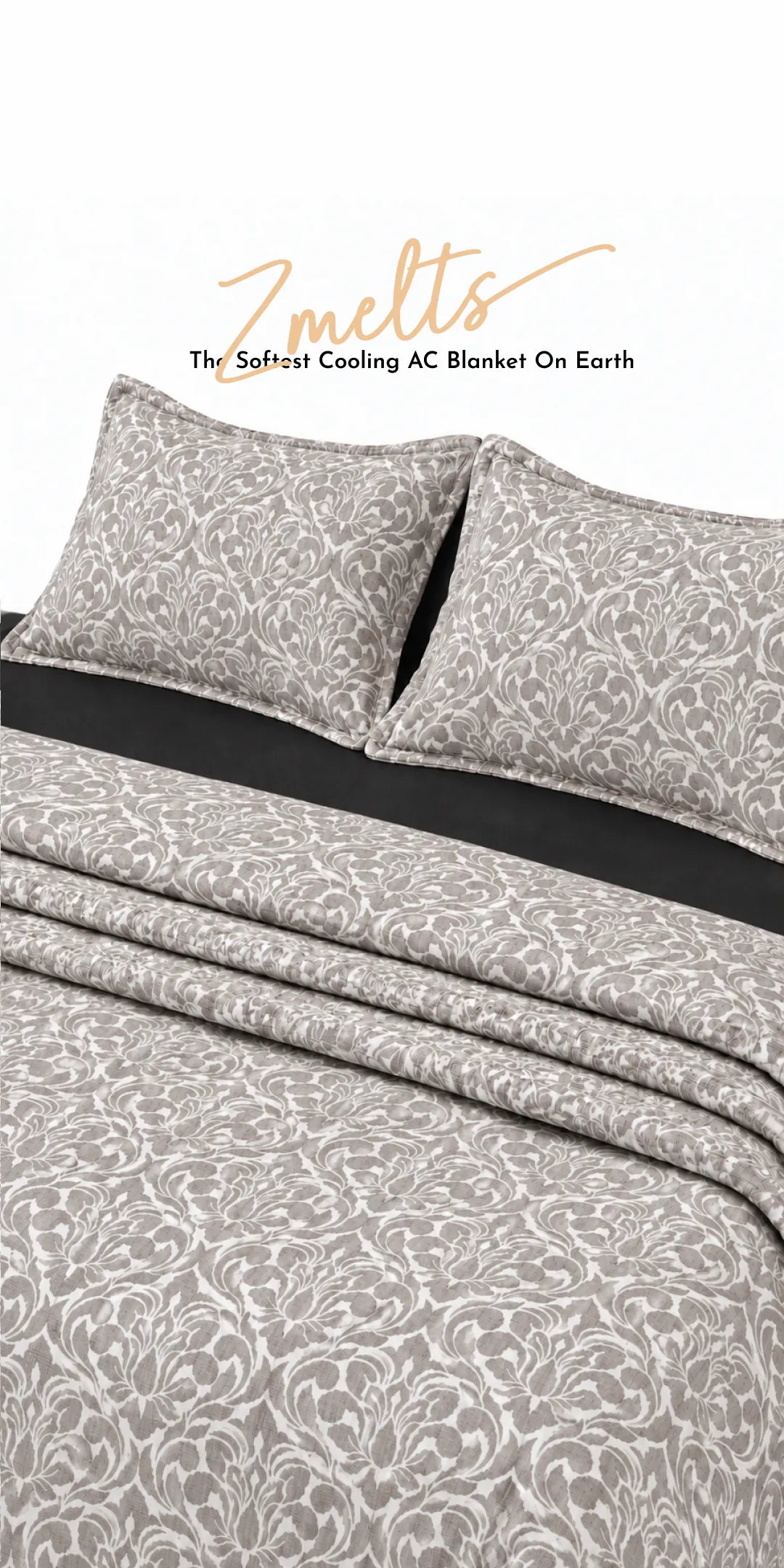 Zarf Plush Baby Size AC Blanket With One Pillow Cover - Oatshade