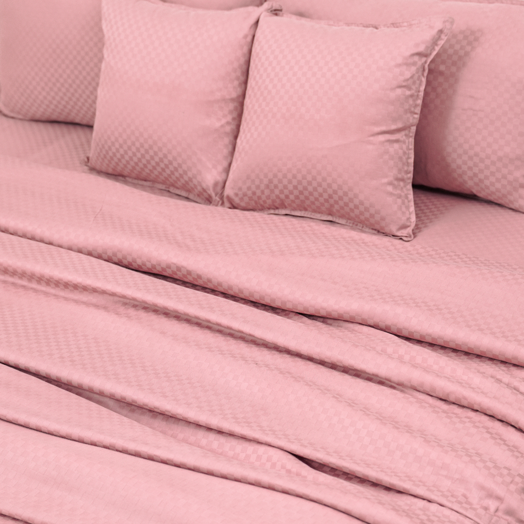 ZARF Egyptian Cotton Comforter For Single Size Bed With 2 Pillowcases & 2 Cushion Covers - Petal