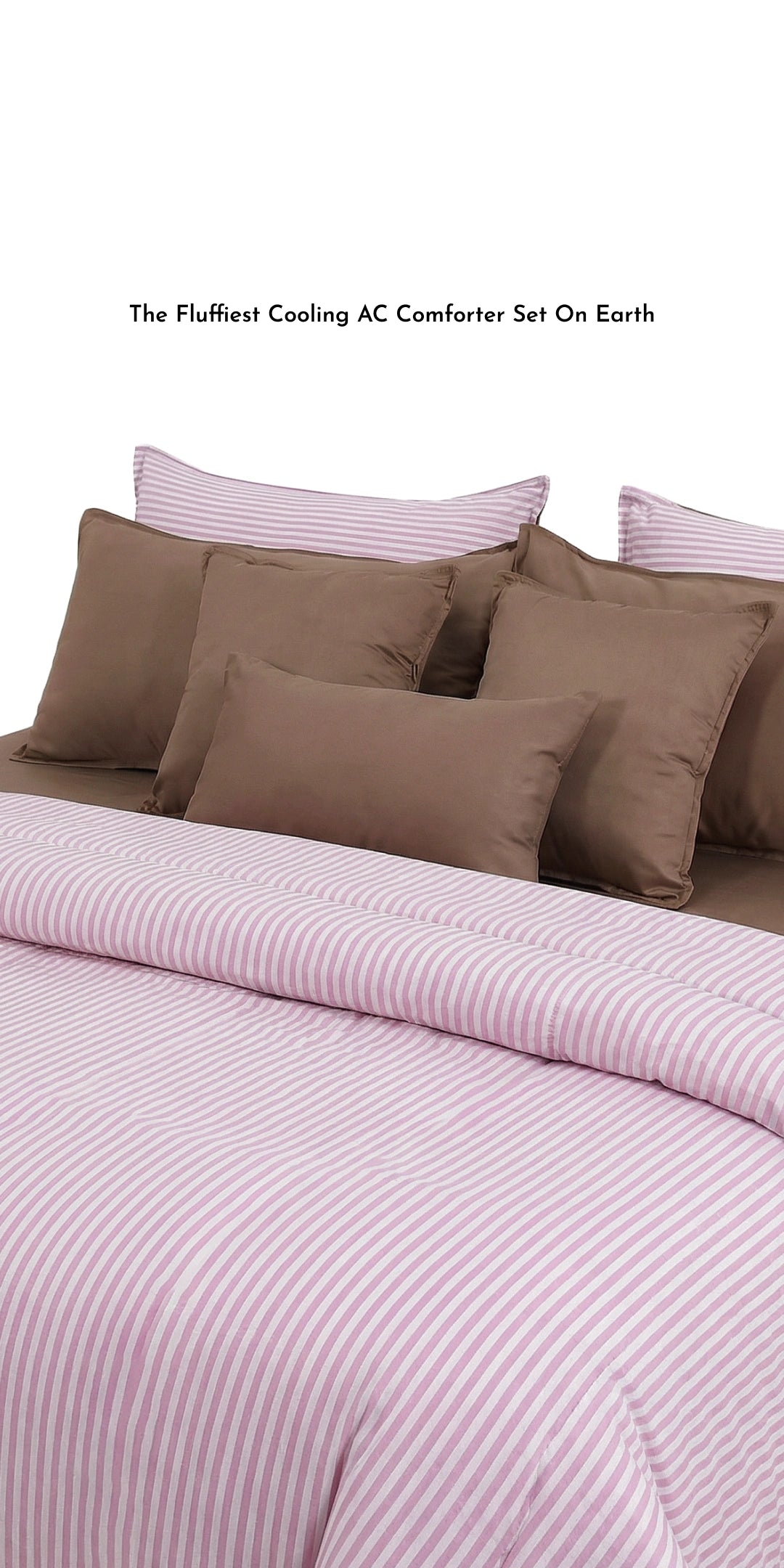 Linen Blend AC Comforter With 2 Pillow Cases and 1 Breakfast Pillow - Trosa