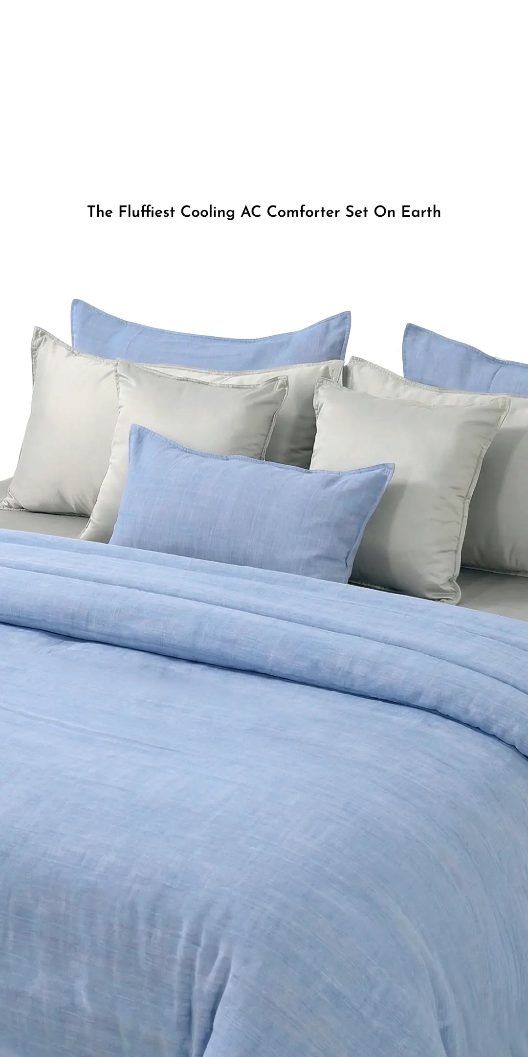 Linen Blend AC Comforter With 2 Pillow Cases and 1 Breakfast Pillow - Xavia