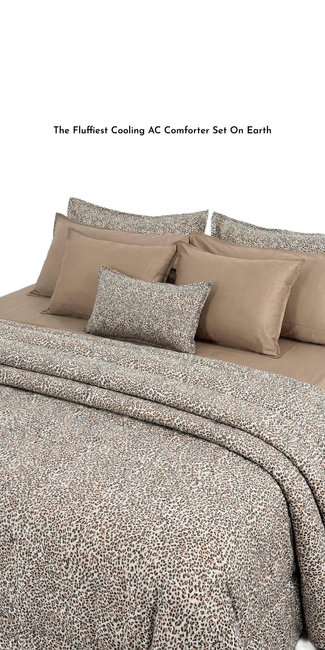Linen Blend AC Comforter With 2 Pillow Cases and 1 Breakfast Pillow - Leorix