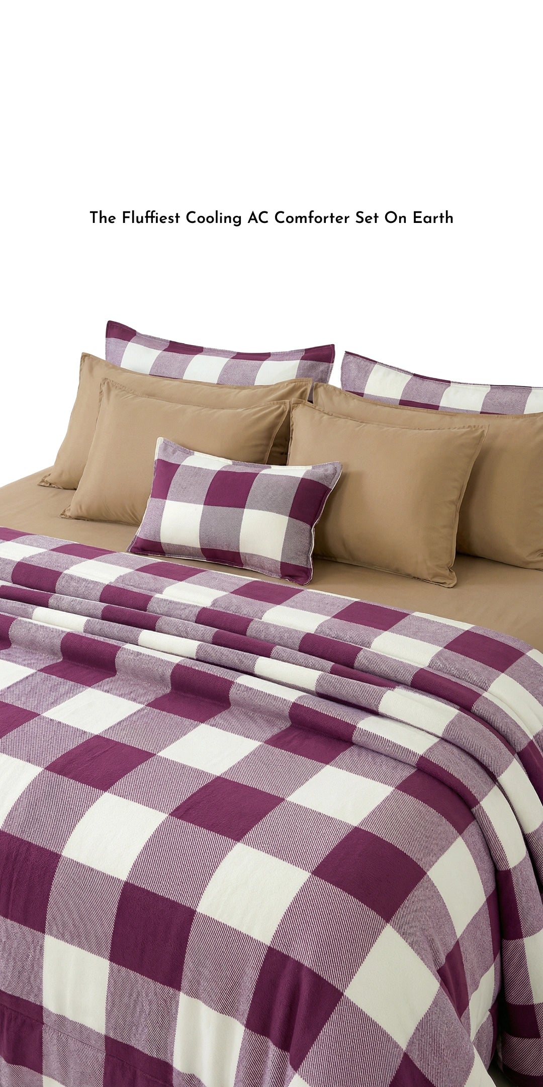 Linen Blend AC Comforter With 2 Pillow Cases and 1 Breakfast Pillow - Burgon