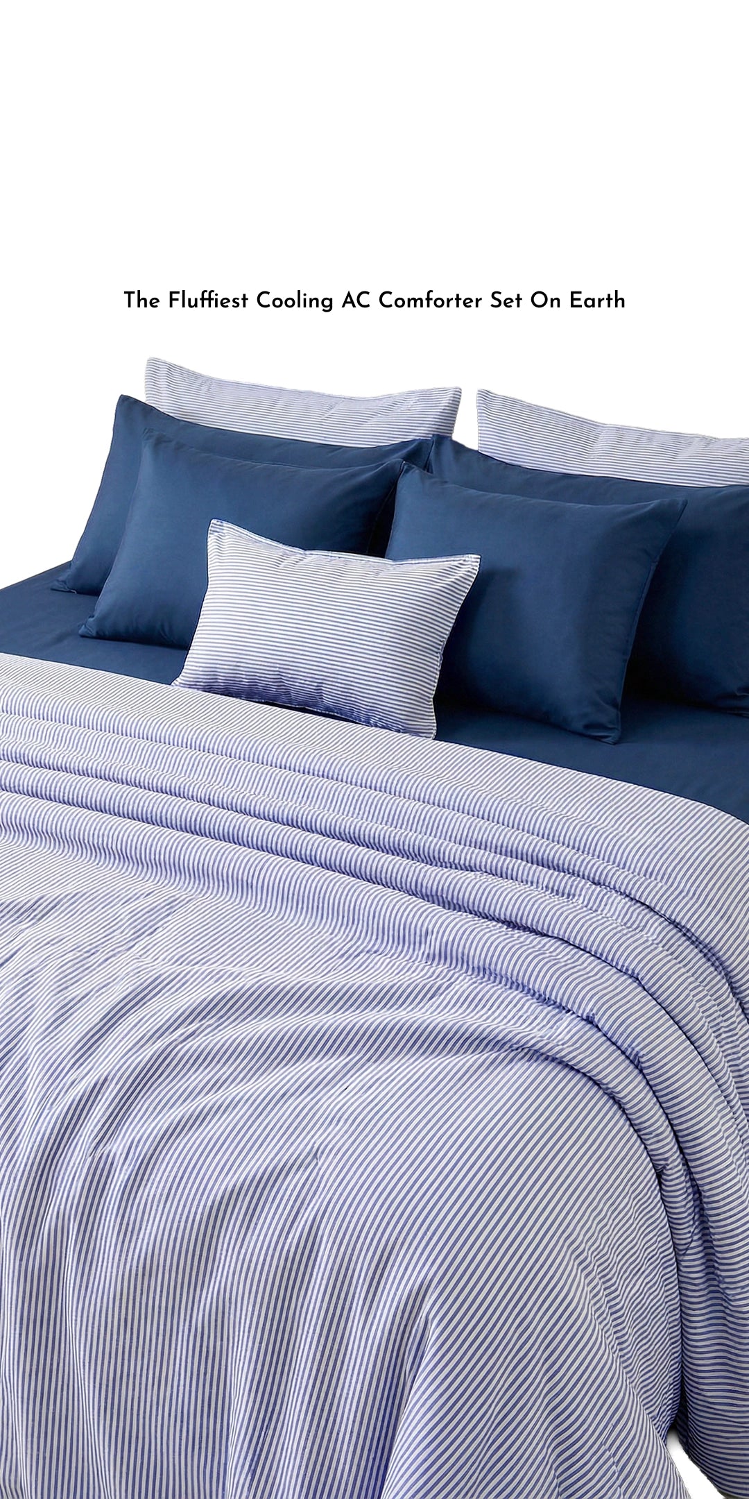Linen Blend AC Comforter With 2 Pillow Cases and 1 Breakfast Pillow - Orin