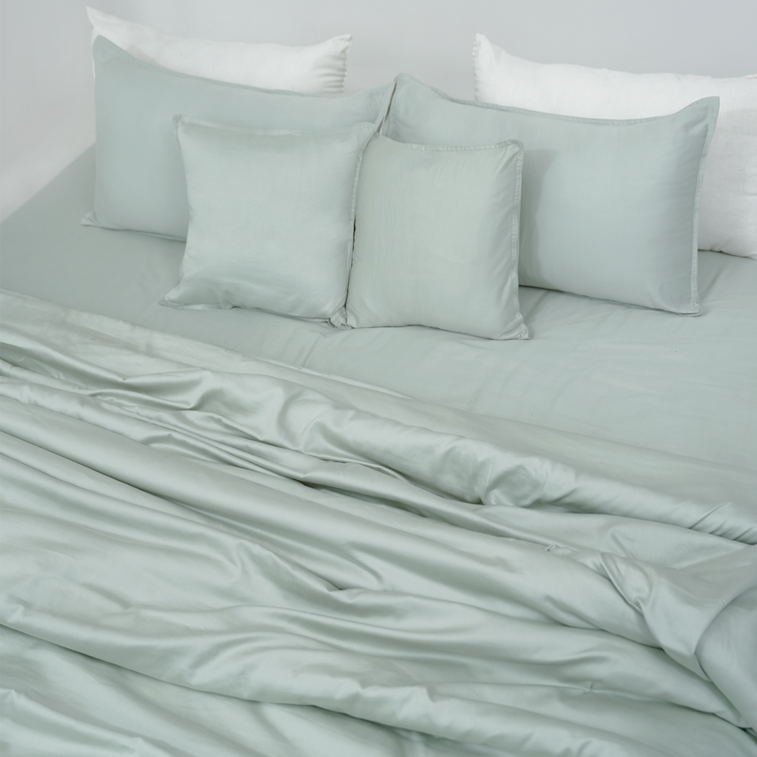 ZARF Egyptian Cotton Comforter With 2 Pillowcases & 2 Cushion Covers - Cyan