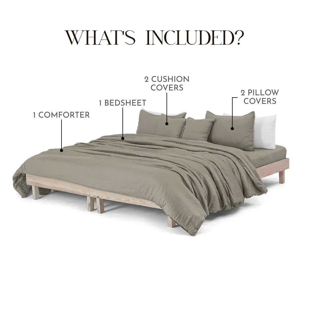 Zarf Egyptian Cotton Bedding Set Of 6 - Chestnut