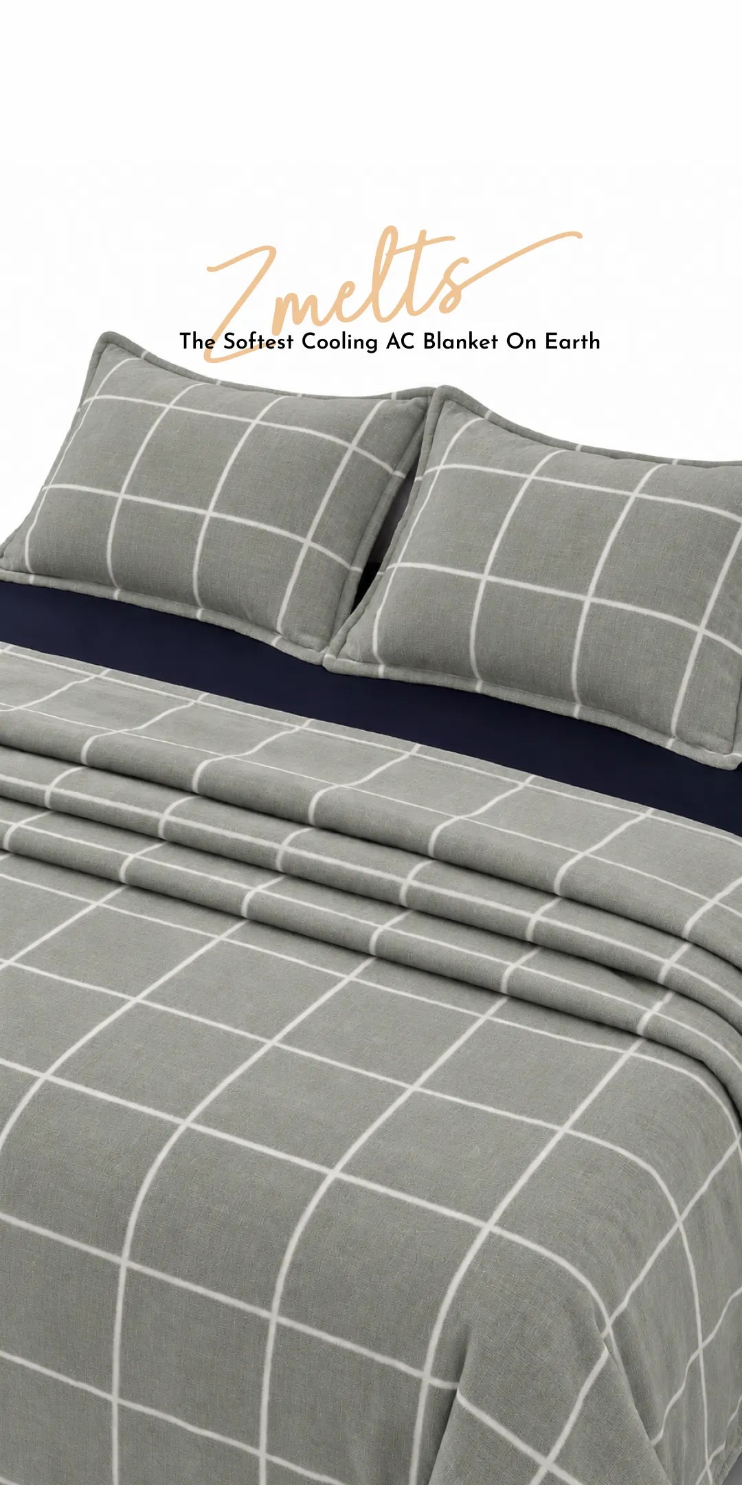 Zarf Plush Baby Size AC Blanket With One Pillow Cover - Moonstone