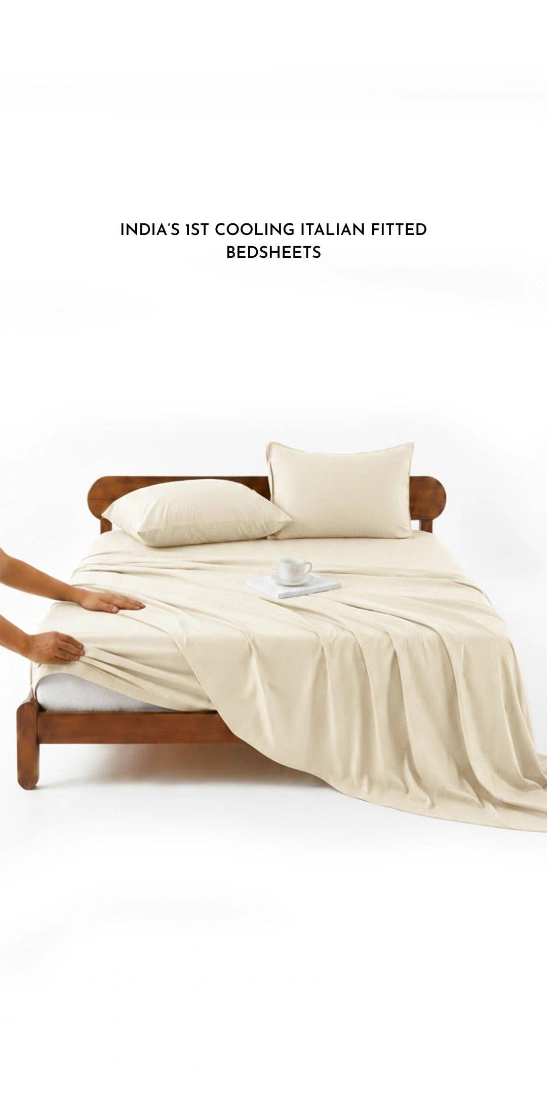 ZARF Italian Weave Fitted Bedsheet - Porcelain