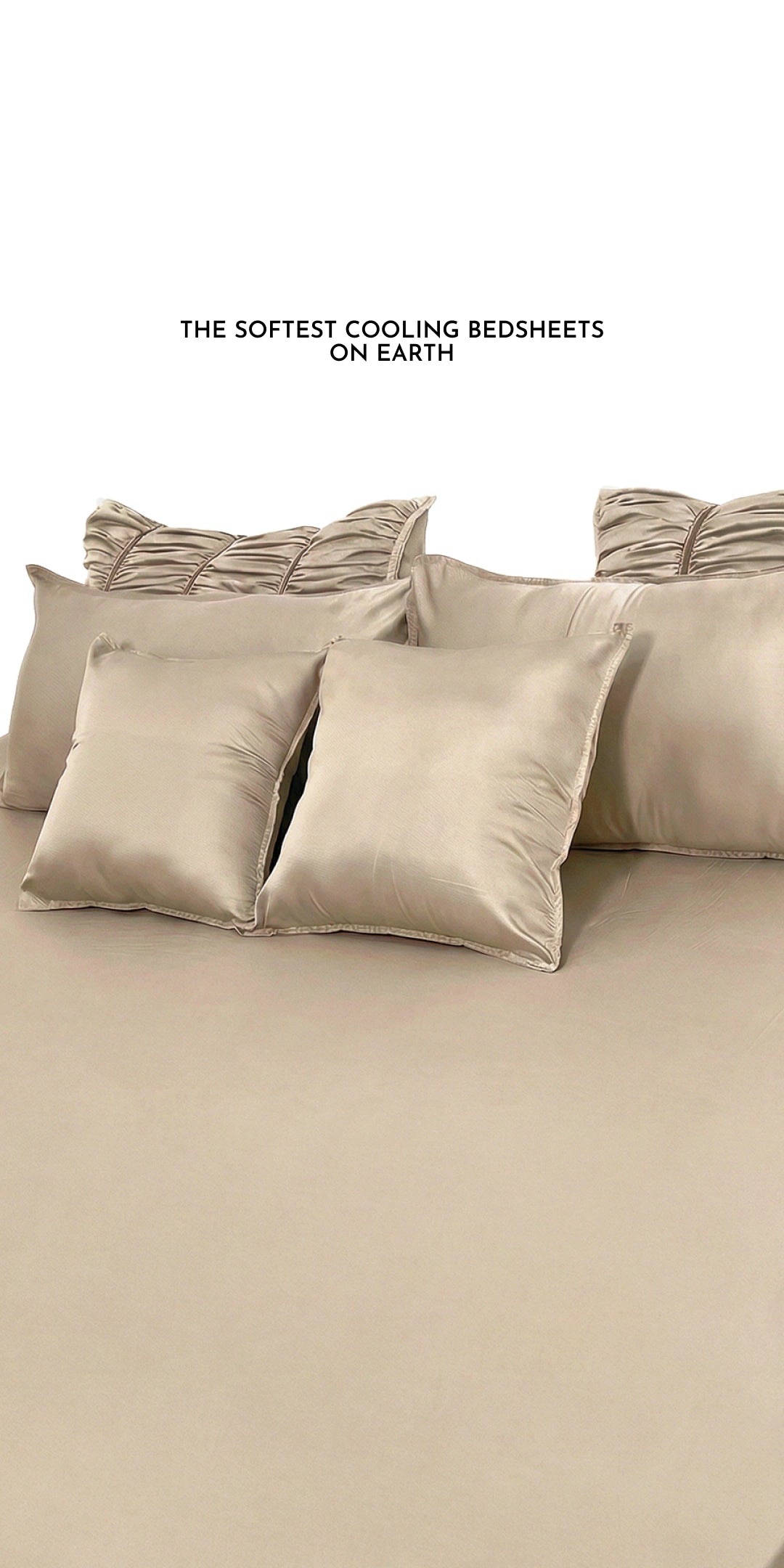 ZARF Italian Staple Weave Bedsheet With 2 Designer Pillow Cases, 2 Solid Pillowcases & 2 Cushion Covers - Marbelle