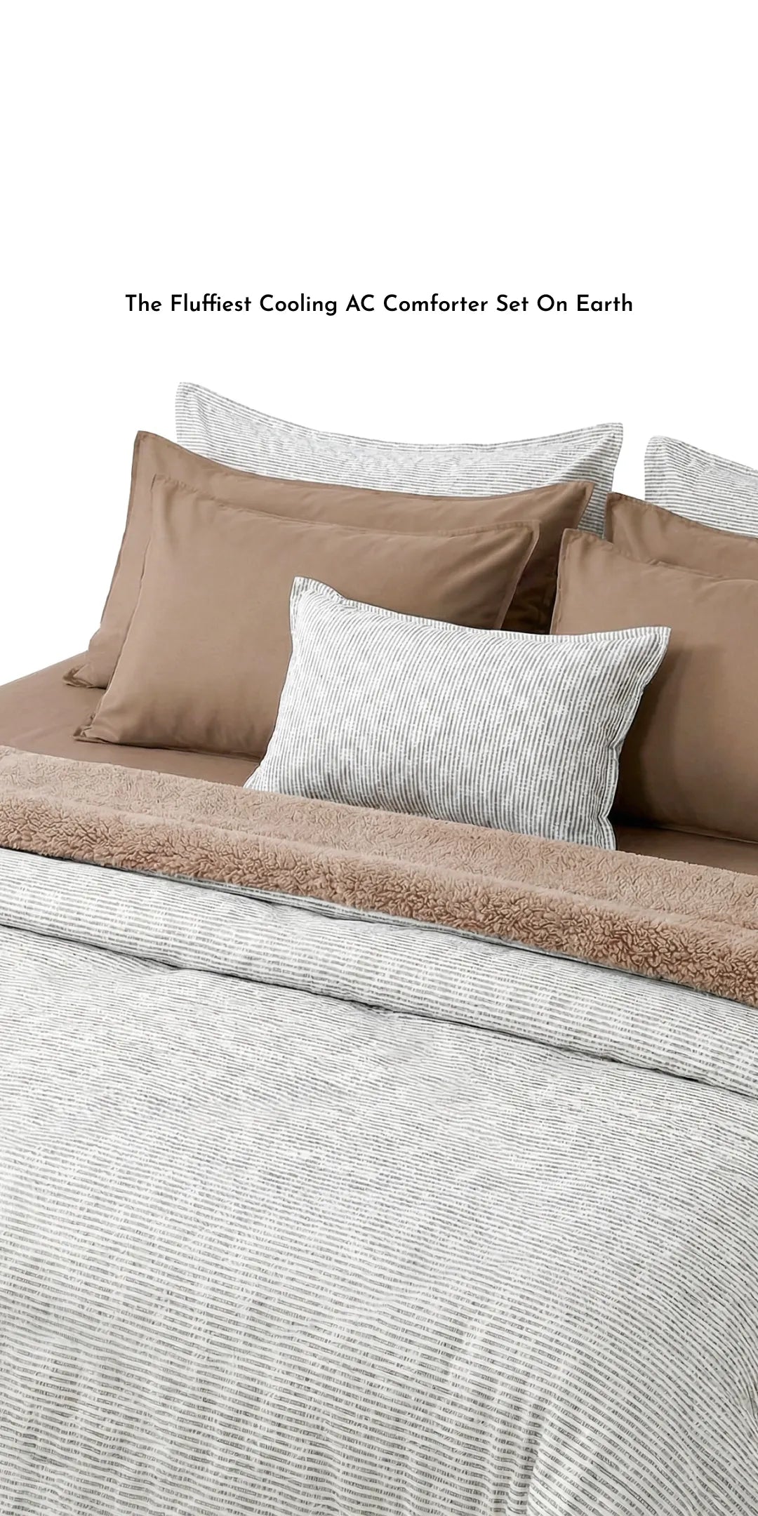Linen Blend AC Comforter With 2 Pillow Cases and 1 Breakfast Pillow - Arctic