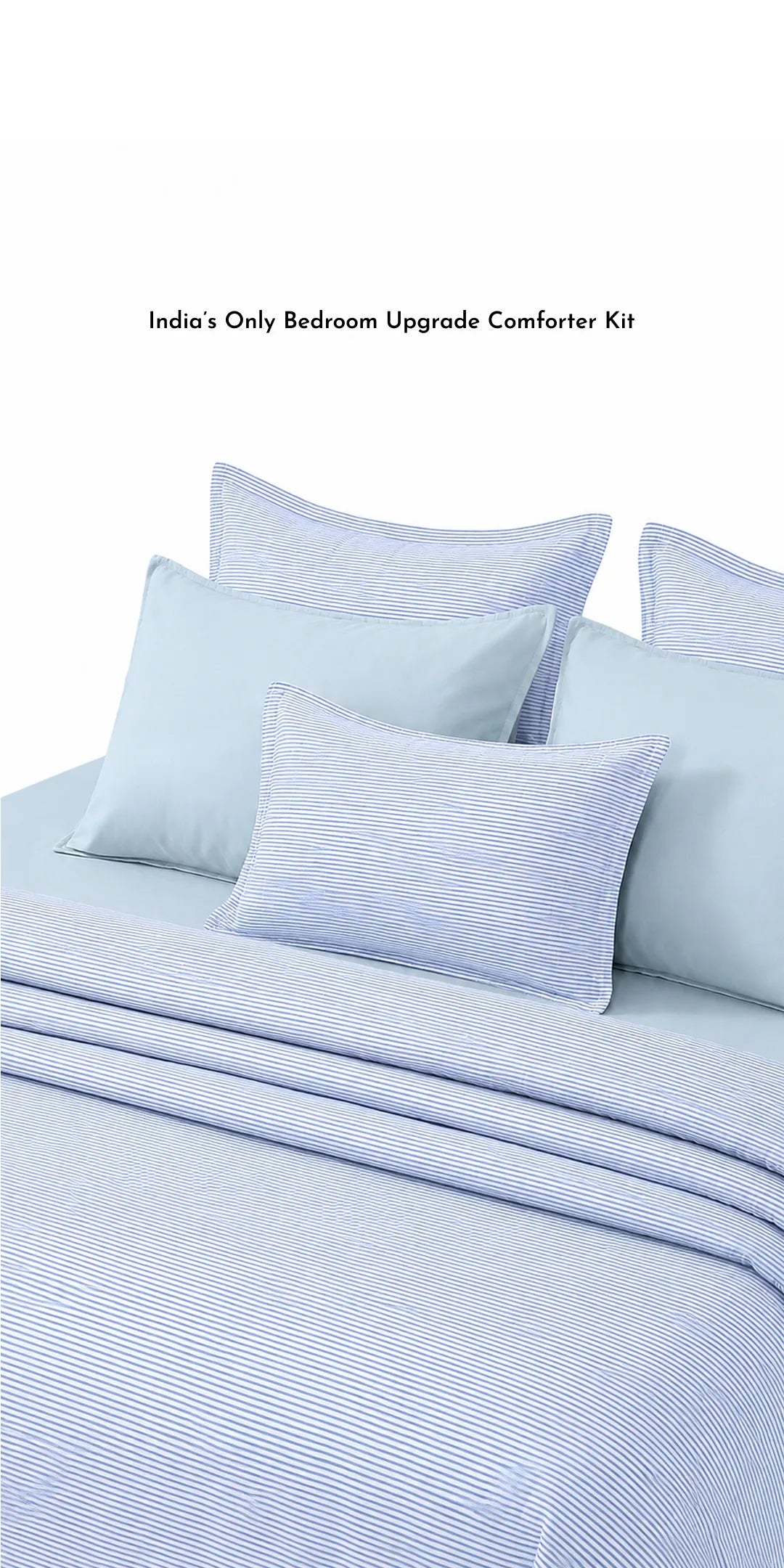 Zarf Linen Blend Bedding Set Of 9 - Breeze