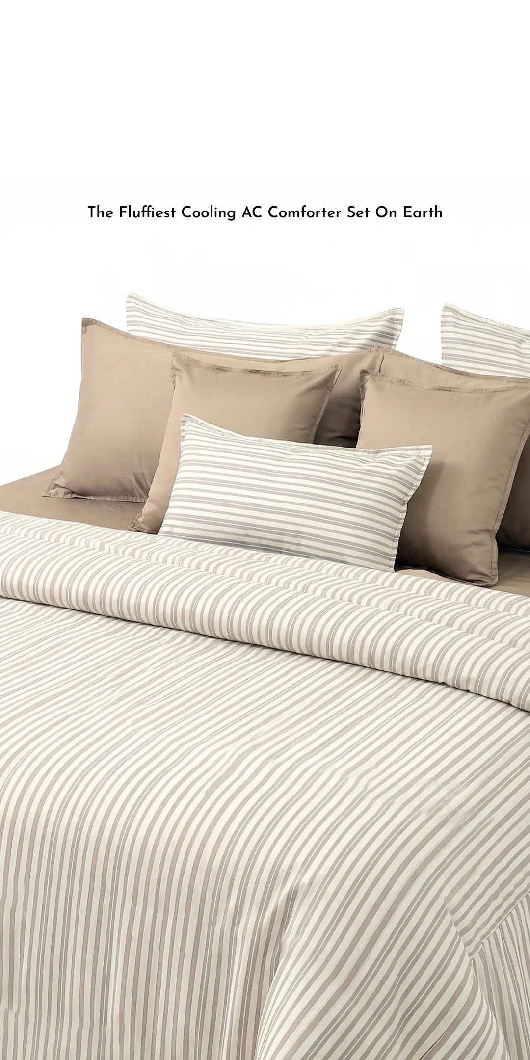 Linen Blend AC Comforter With 2 Pillow Cases and 1 Breakfast Pillow - Vesper