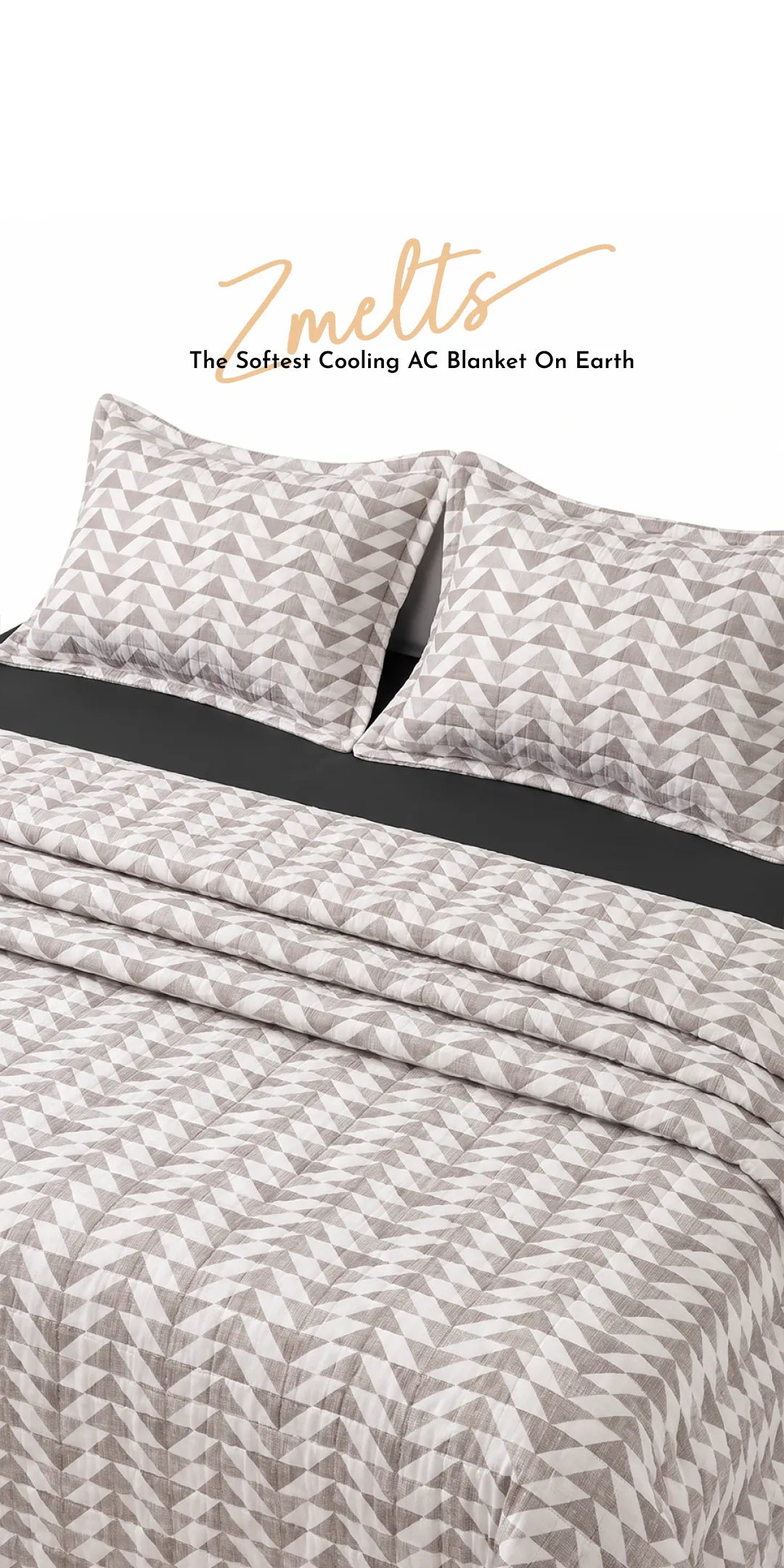 Zarf Plush Baby Size AC Blanket With One Pillow Cover - Celestial Grey