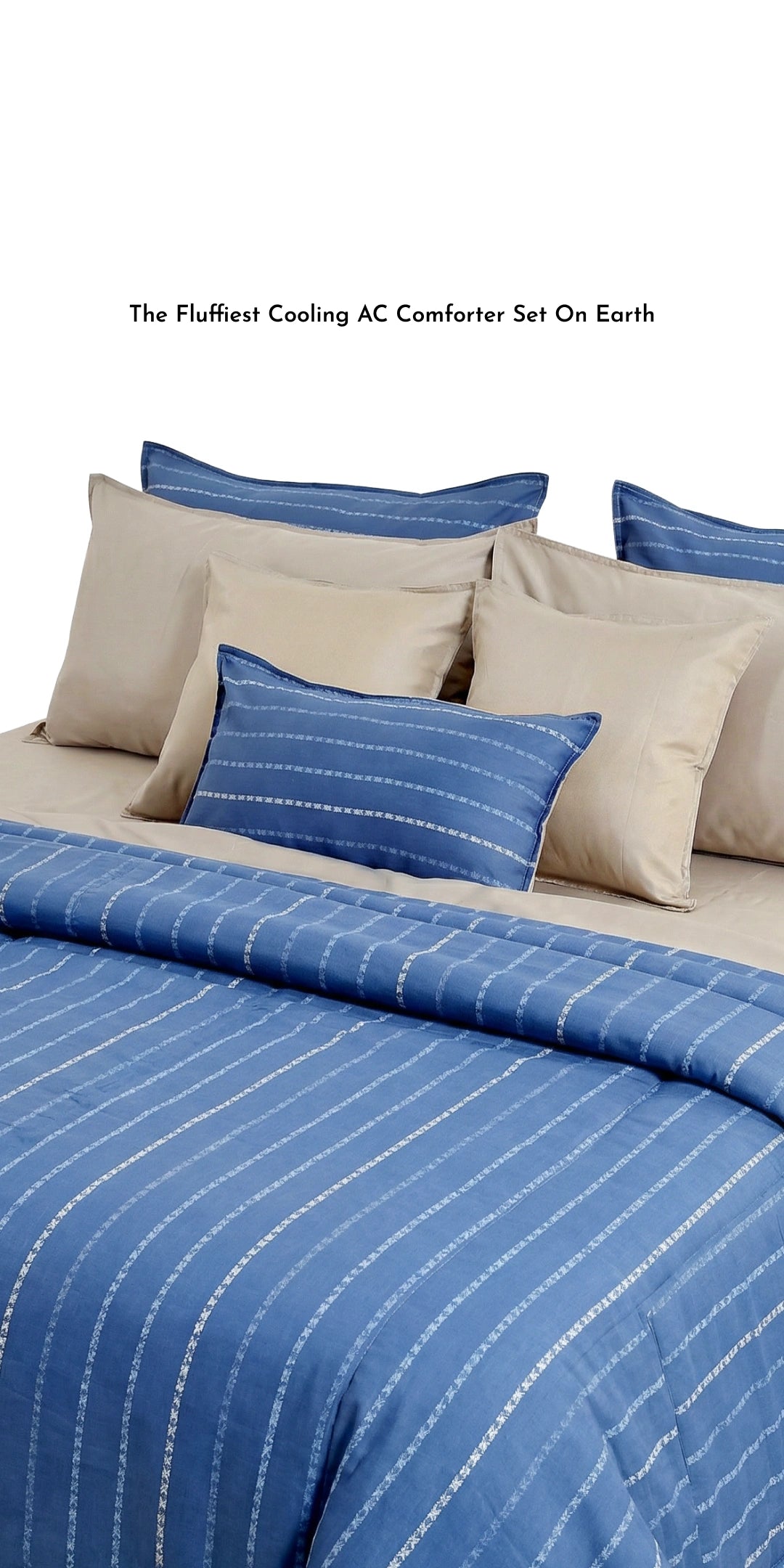 Linen Blend AC Comforter With 2 Pillow Cases and 1 Breakfast Pillow - Zenvy