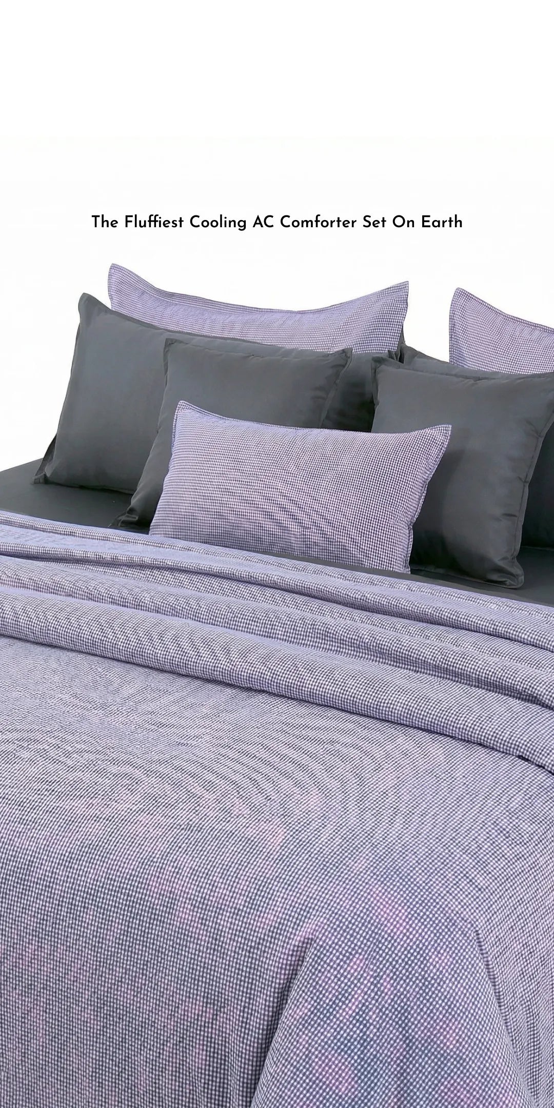 Linen Blend AC Comforter With 2 Pillow Cases and 1 Breakfast Pillow - Iskora