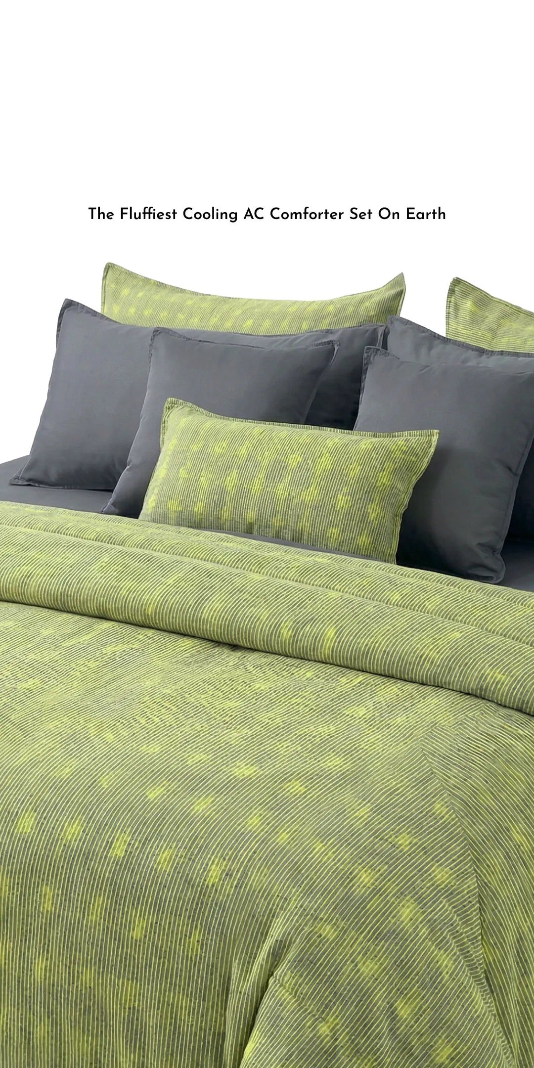 Linen Blend AC Comforter With 2 Pillow Cases and 1 Breakfast Pillow - Vireo
