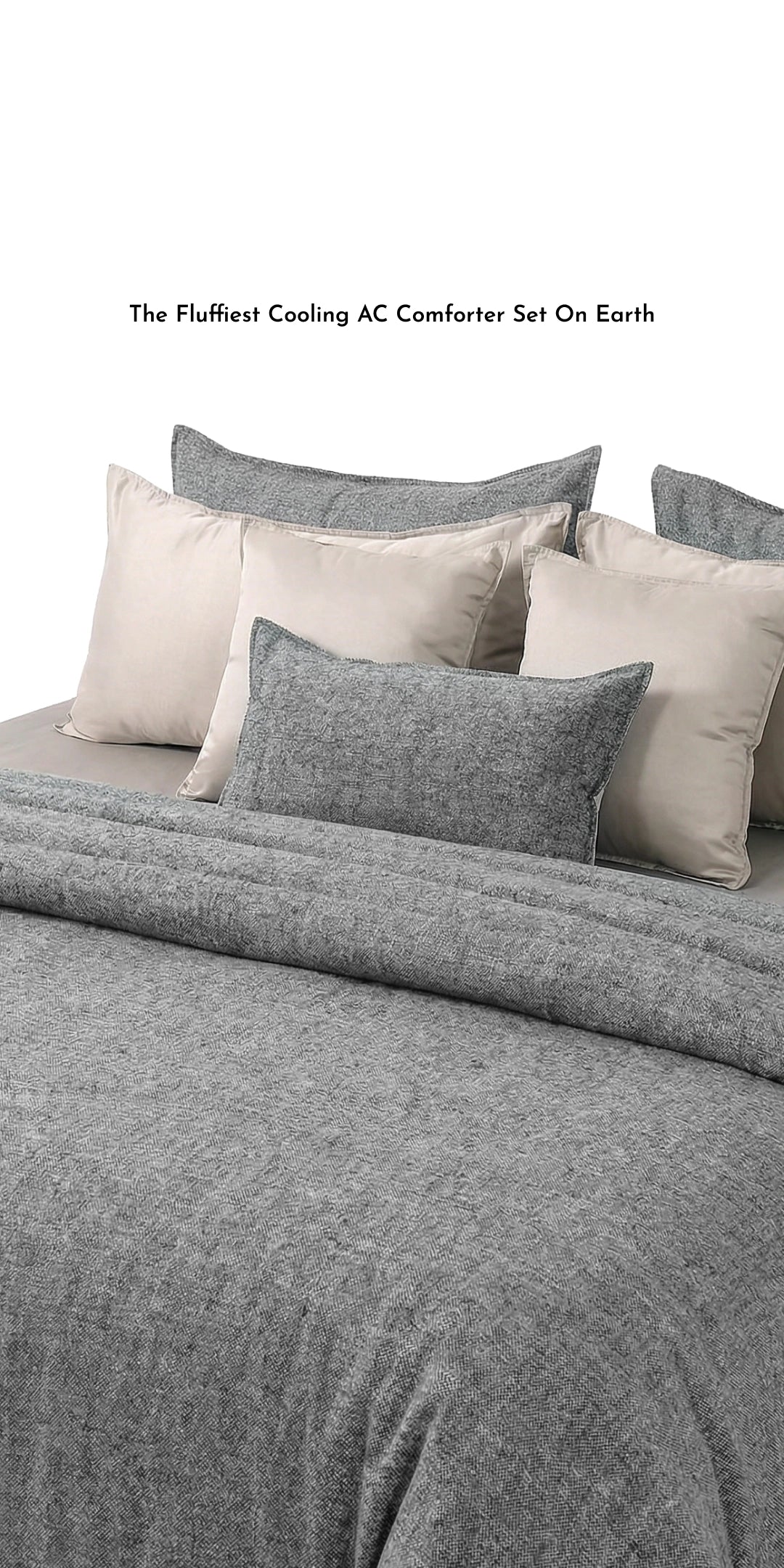 Linen Blend AC Comforter With 2 Pillow Cases and 1 Breakfast Pillow - Harbour