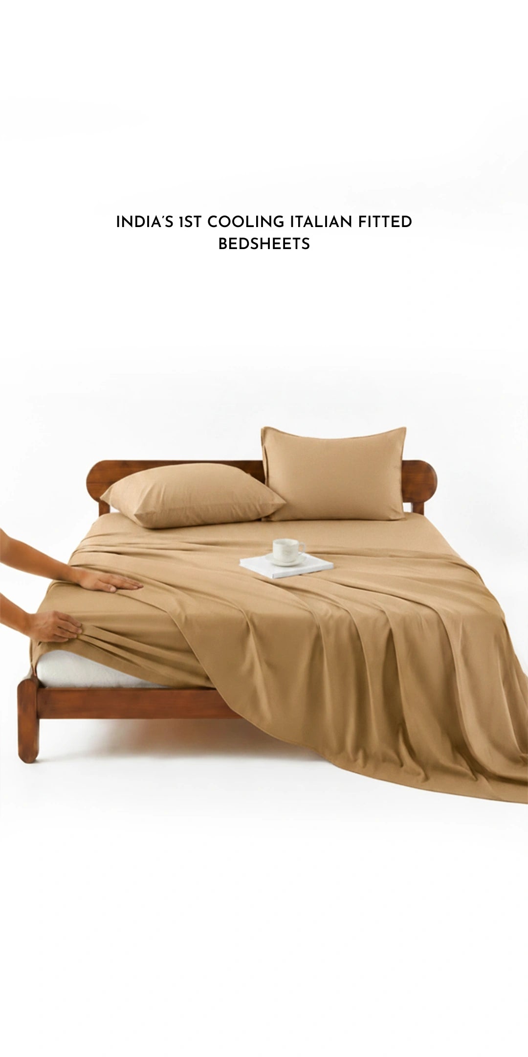 ZARF Italian Weave Fitted Bedsheet - Butterscotch