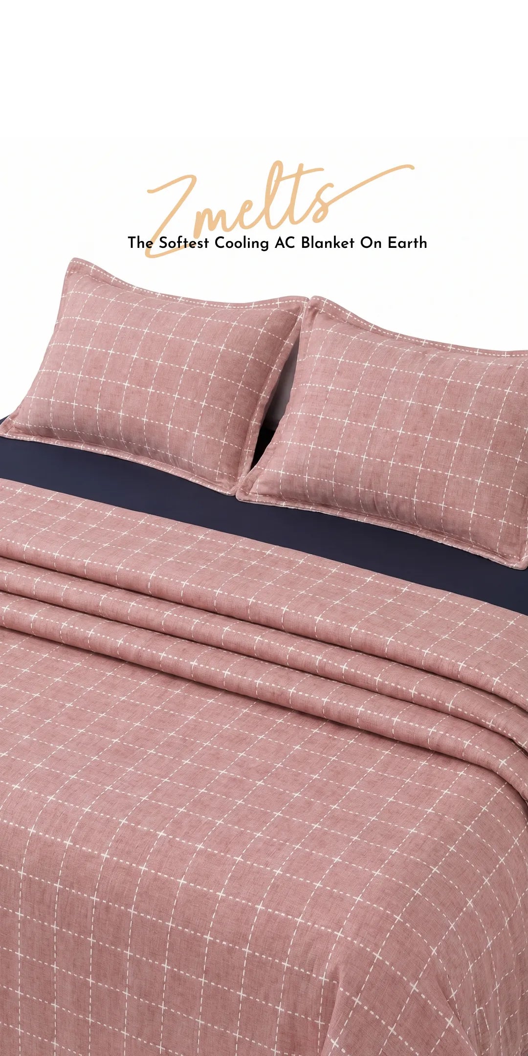Zarf California King Size Plush Cotton AC Blanket With 2 Pillow Cases - Bloomist