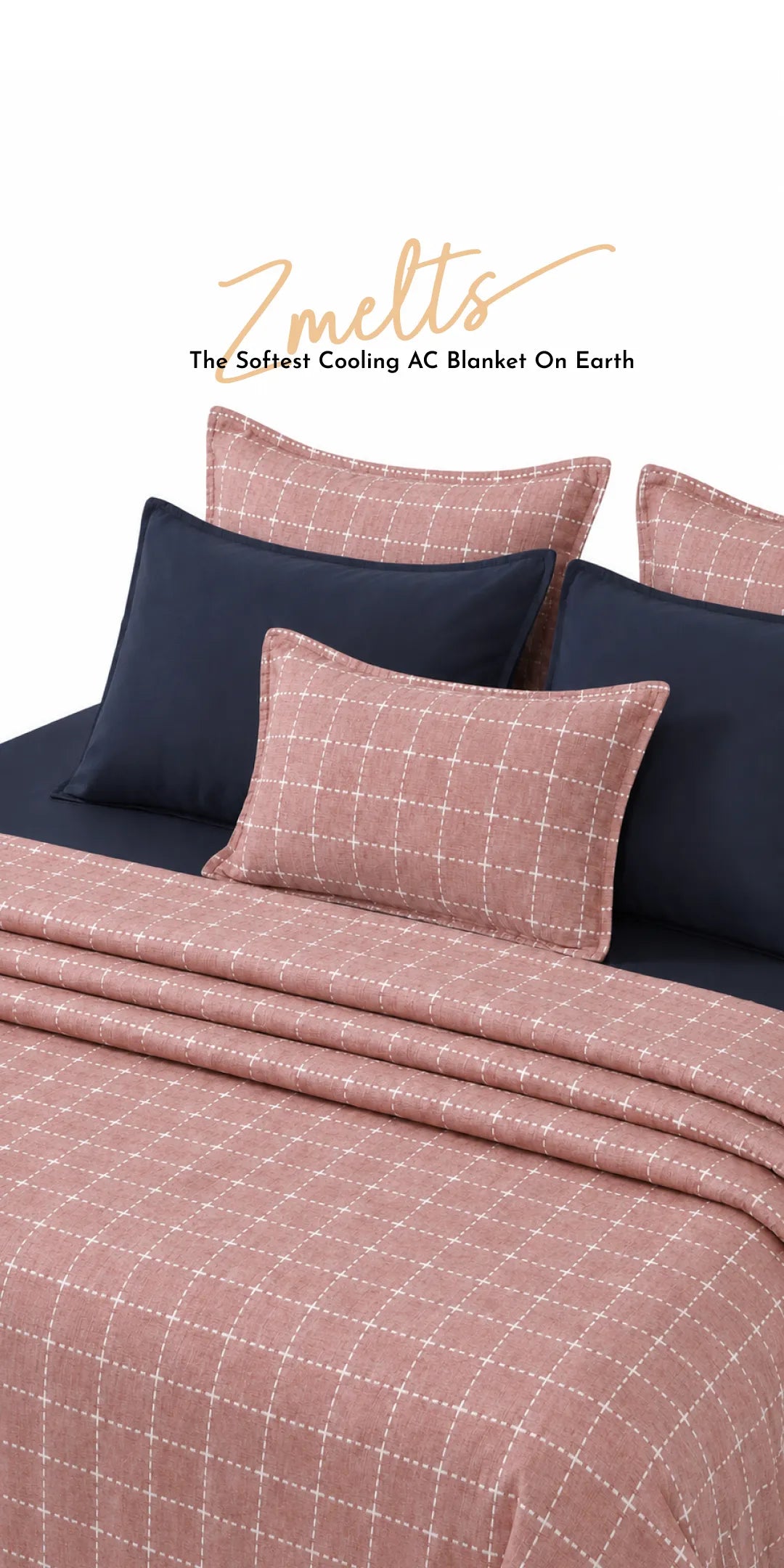 Zarf California King Size Plush Cotton AC Blanket With 2 Pillow Cases - Bloomist
