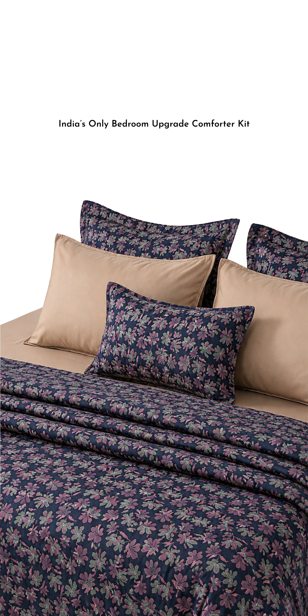 Zarf Linen Blend Bedding Set Of 9 - Camellia