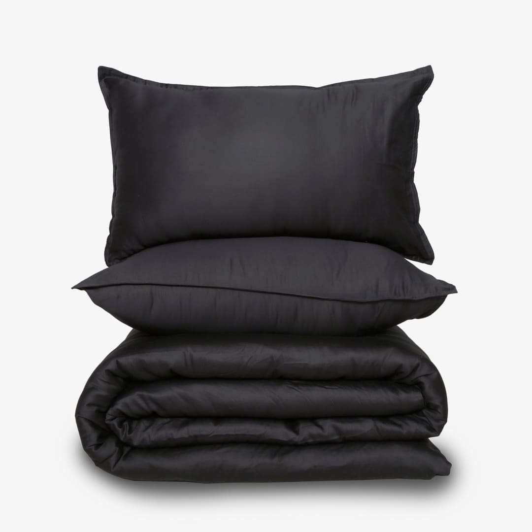 Zeries Egyptian Cotton Bedsheets With 2 Pillow Cases & 2 Cushion Covers - Raven